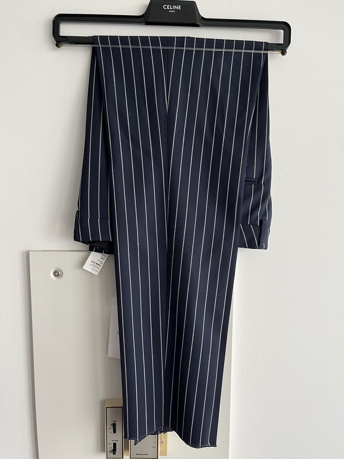 Celine × Hedi Slimane Rare Super Runway Brand New Celine by Hedi Wool Striped Pant Size US 34 / EU 50 - 4 Thumbnail