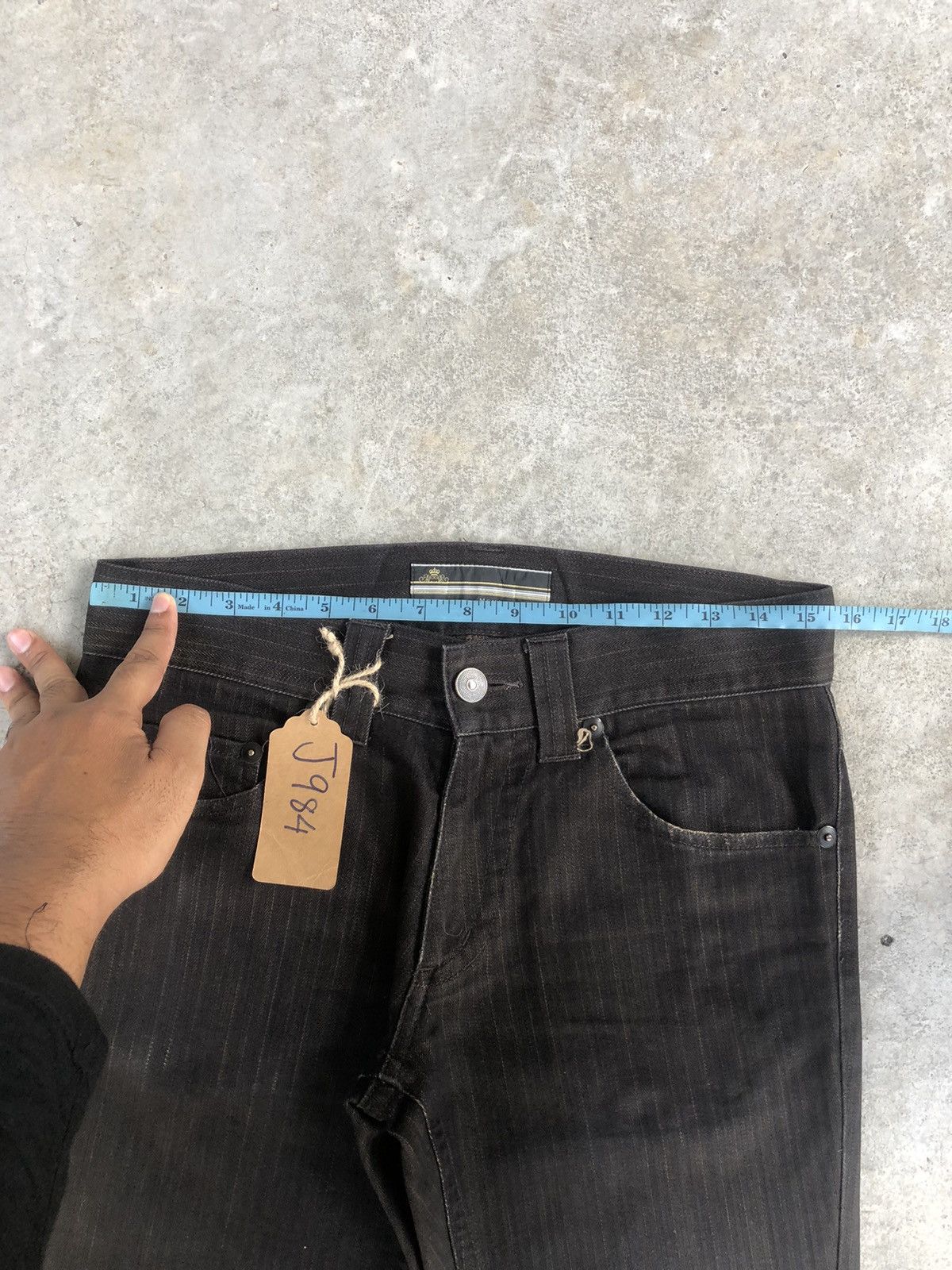 Melrose Japanese Melrose Flared Jeans Hickory Stripe Distressed Size US 31 - 18 Thumbnail
