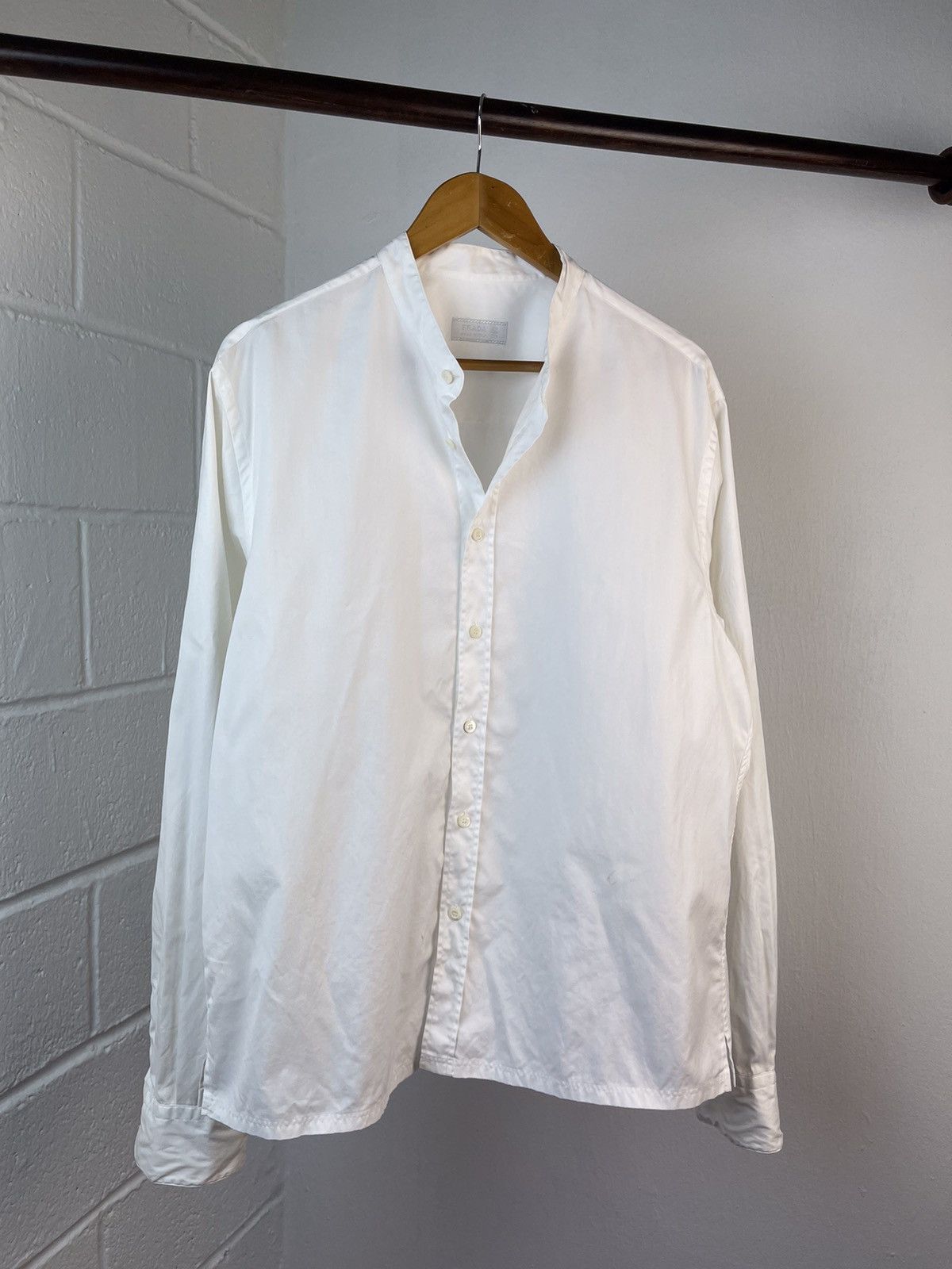 Prada Early 2000 Prada White Plaid Shirt Size US L / EU 52-54 / 3 - 3 Thumbnail