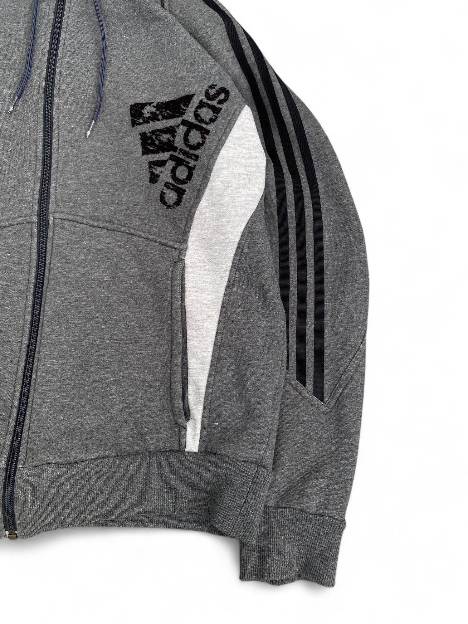 Adidas × Vintage Vintage Adidas Zip Hoodie Striped Size US M / EU 48-50 / 2 - 3 Thumbnail
