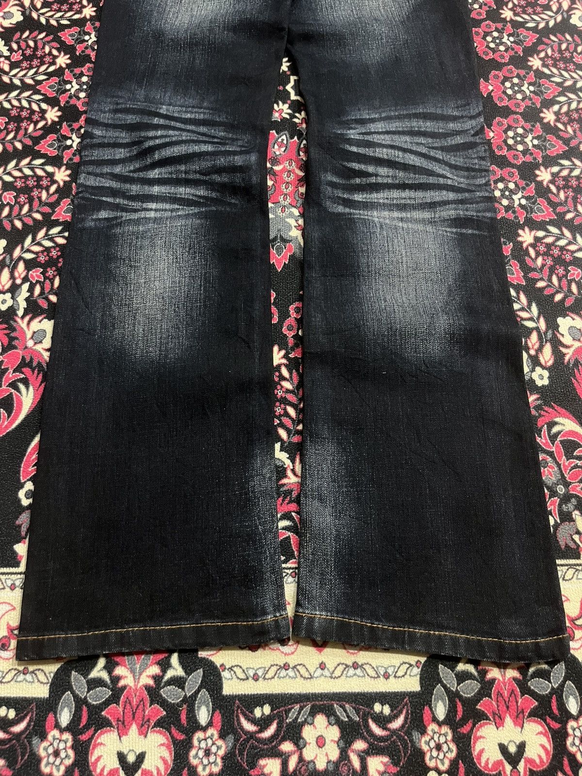Tornado Mart Vintage Nicole Club For Men Dark Faded Washed Flare Jeans Size US 30 / EU 46 - 10 Thumbnail