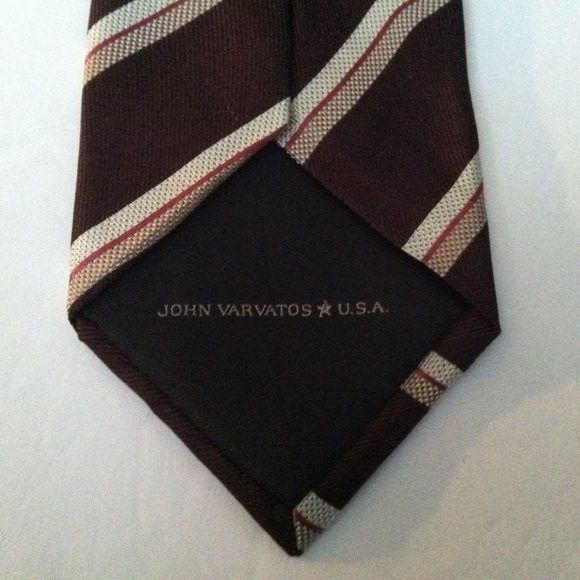 John Varvatos JOHN VARVATOS MEN'S NEW BROWN SILK TIE WIDTH: 3" Size ONE SIZE - 3 Thumbnail