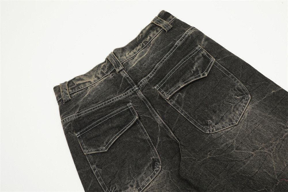 Japanese Brand × Jean Men's distressed loose lightning crack tie-dye washed jeans Size US 32 / EU 48 - 5 Thumbnail