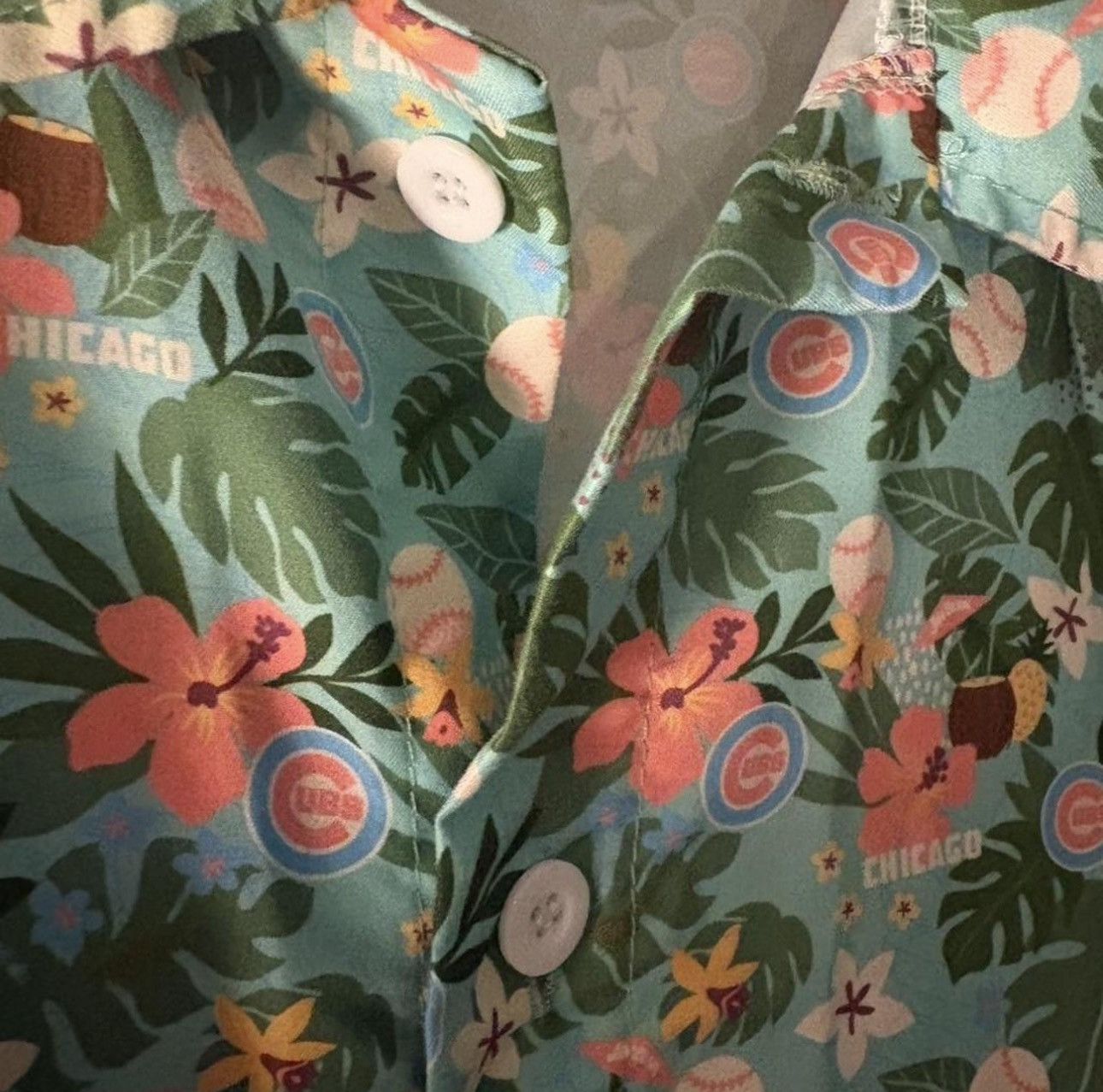 Other BDA Sports X Jim Beam Chicago Cubs Floral Hawaiian Shirt Size US XL / EU 56 / 4 - 7 Thumbnail