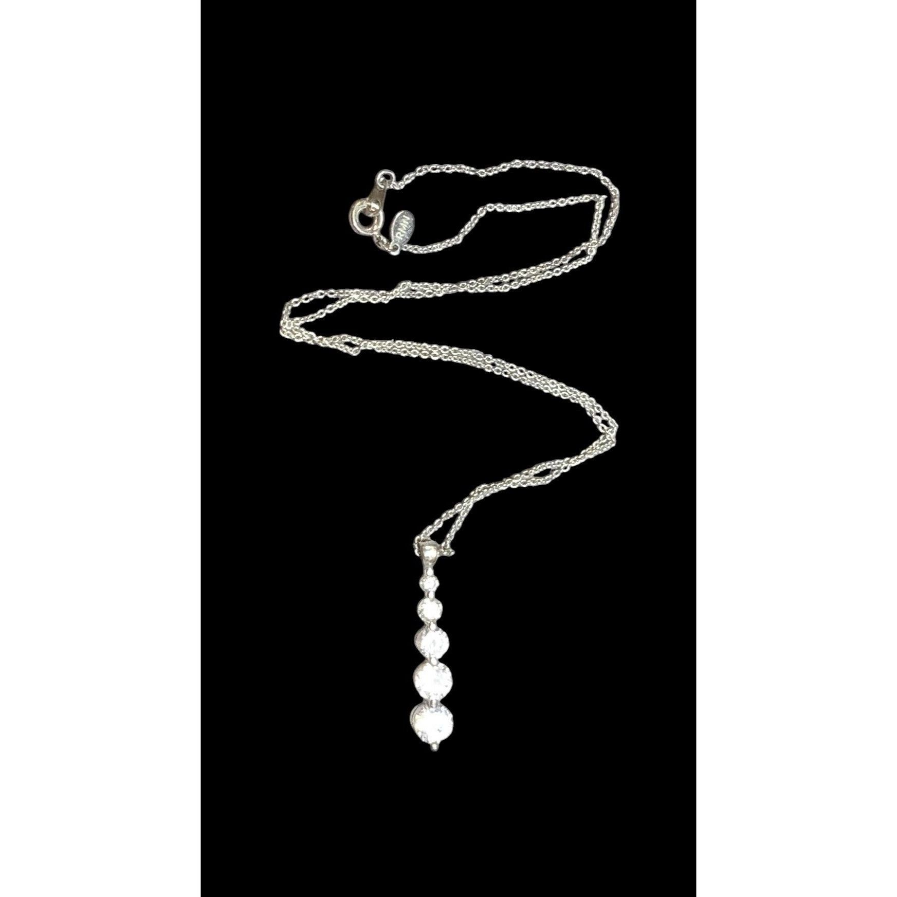 Other Roman Silver Tone Rhinestone Pillar Pendant Necklace Size ONE SIZE - 6 Thumbnail