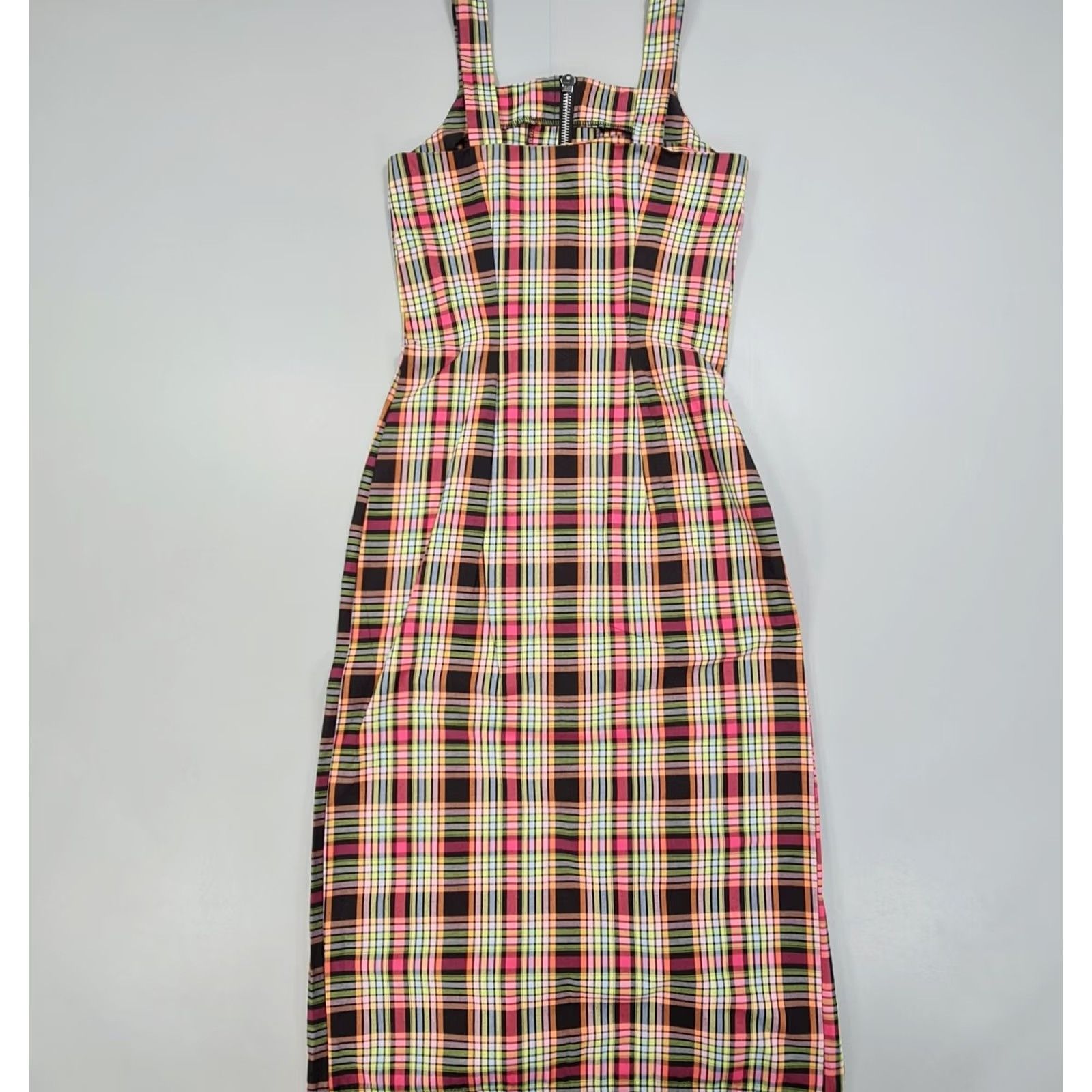 The Ragged Priest The Ragged Priest Womens Dress Pink XS Tartan Plaid Zip Front Sleeveless Size XS / US 0-2 / IT 36-38 - 7 Thumbnail