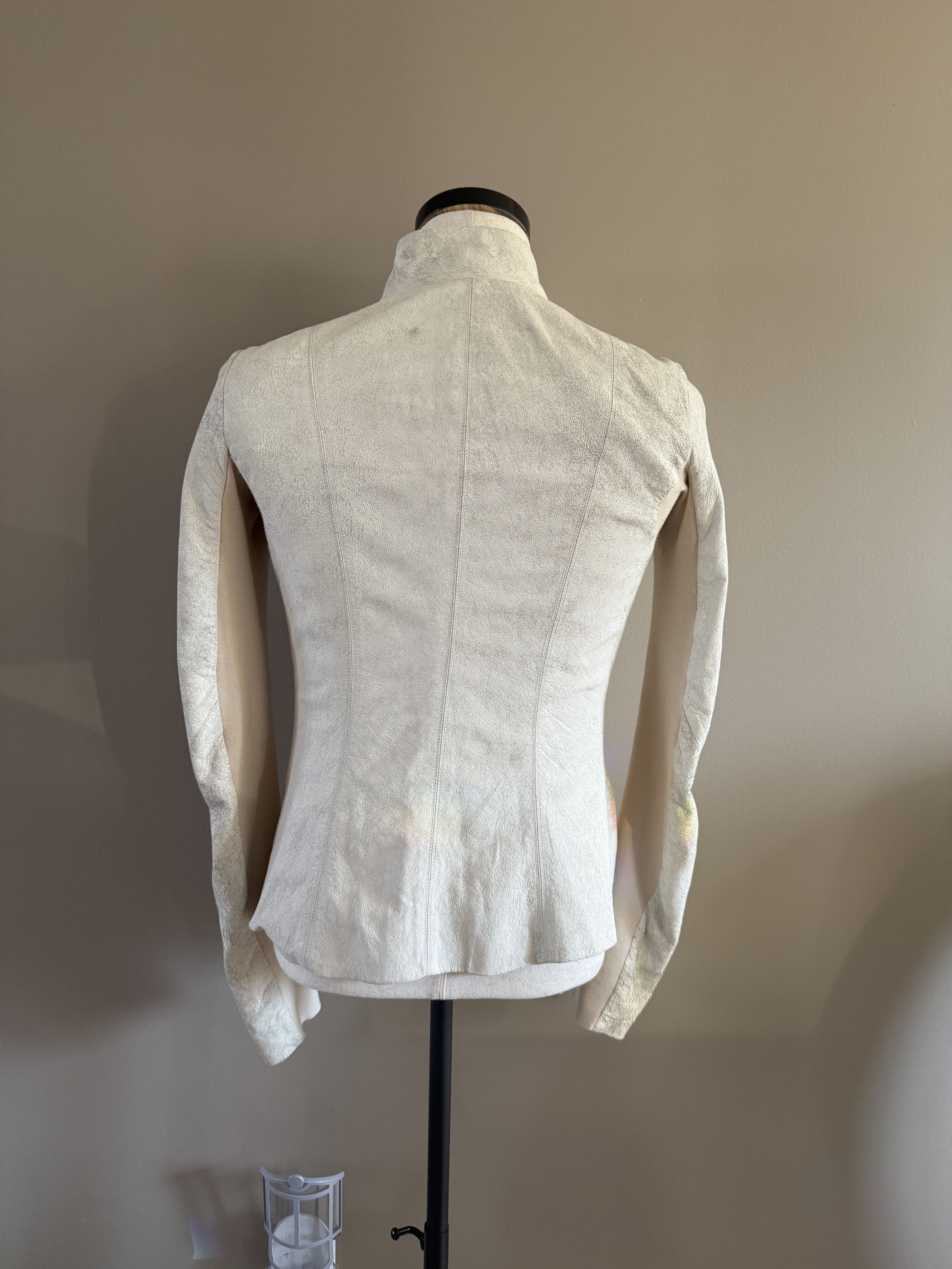 Rick Owens Rick Owens White Blistered Leather Jacket Size US XS / EU 42 / 0 - 2 Thumbnail