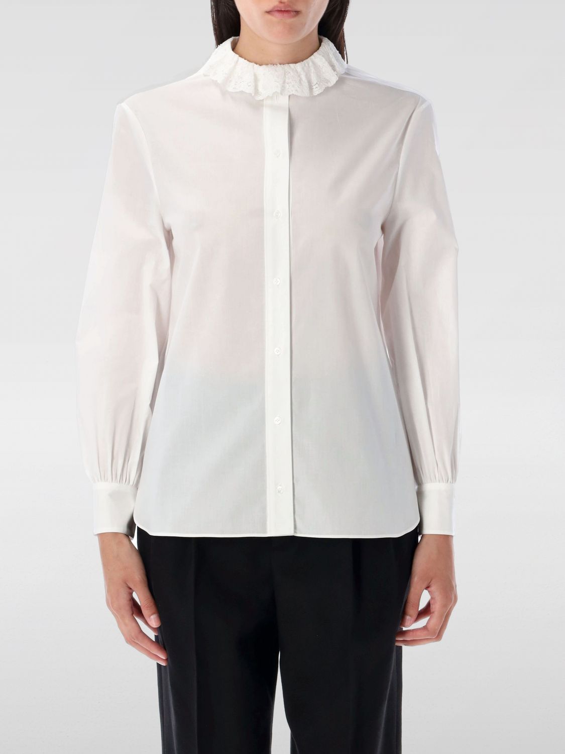 Saint Laurent Paris Saint Laurent Shirt Woman White Size XS / US 0-2 / IT 36-38 - 1 Thumbnail