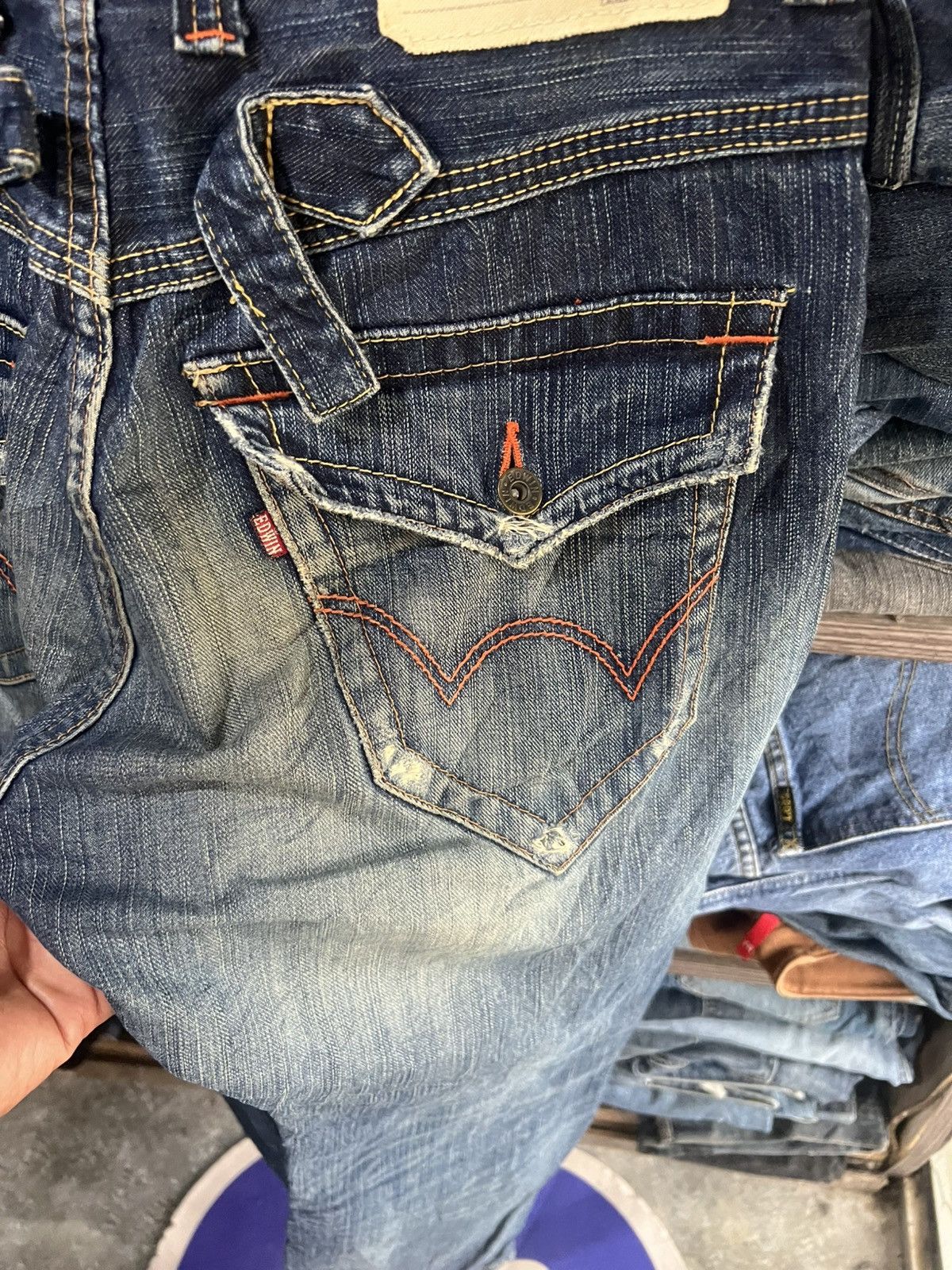 Edwin 🔥Edwin Exclusive Vintage Flared Distressed Denim Size US 34 / EU 50 - 15 Thumbnail