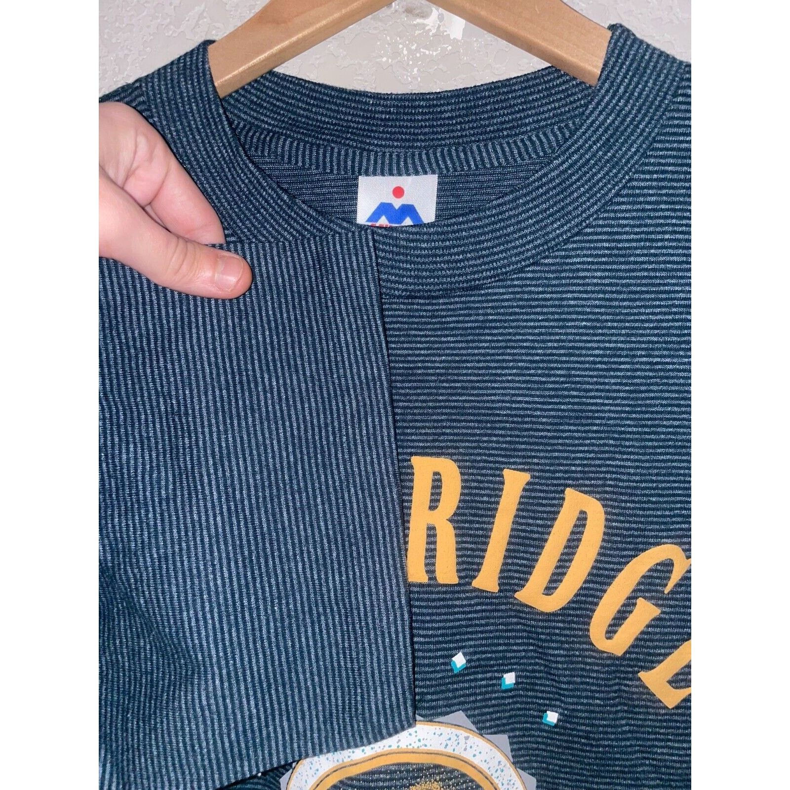 Vintage 90s Vintage Blue Ridge Nature Mountains Green Shirt Striped Size US L / EU 52-54 / 3 - 6 Thumbnail