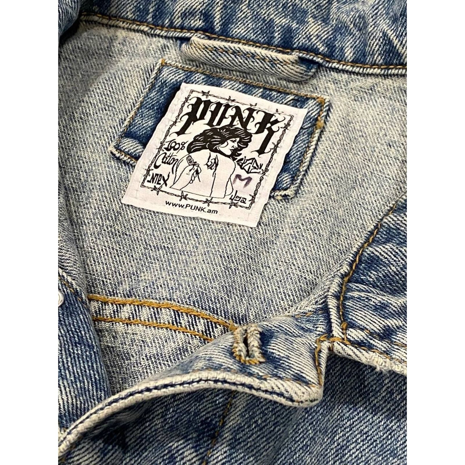 Other PUNK LA Anarchy Pink Distressed Jean Jacket Mosh Y2K sz M Size US M / EU 48-50 / 2 - 7 Thumbnail