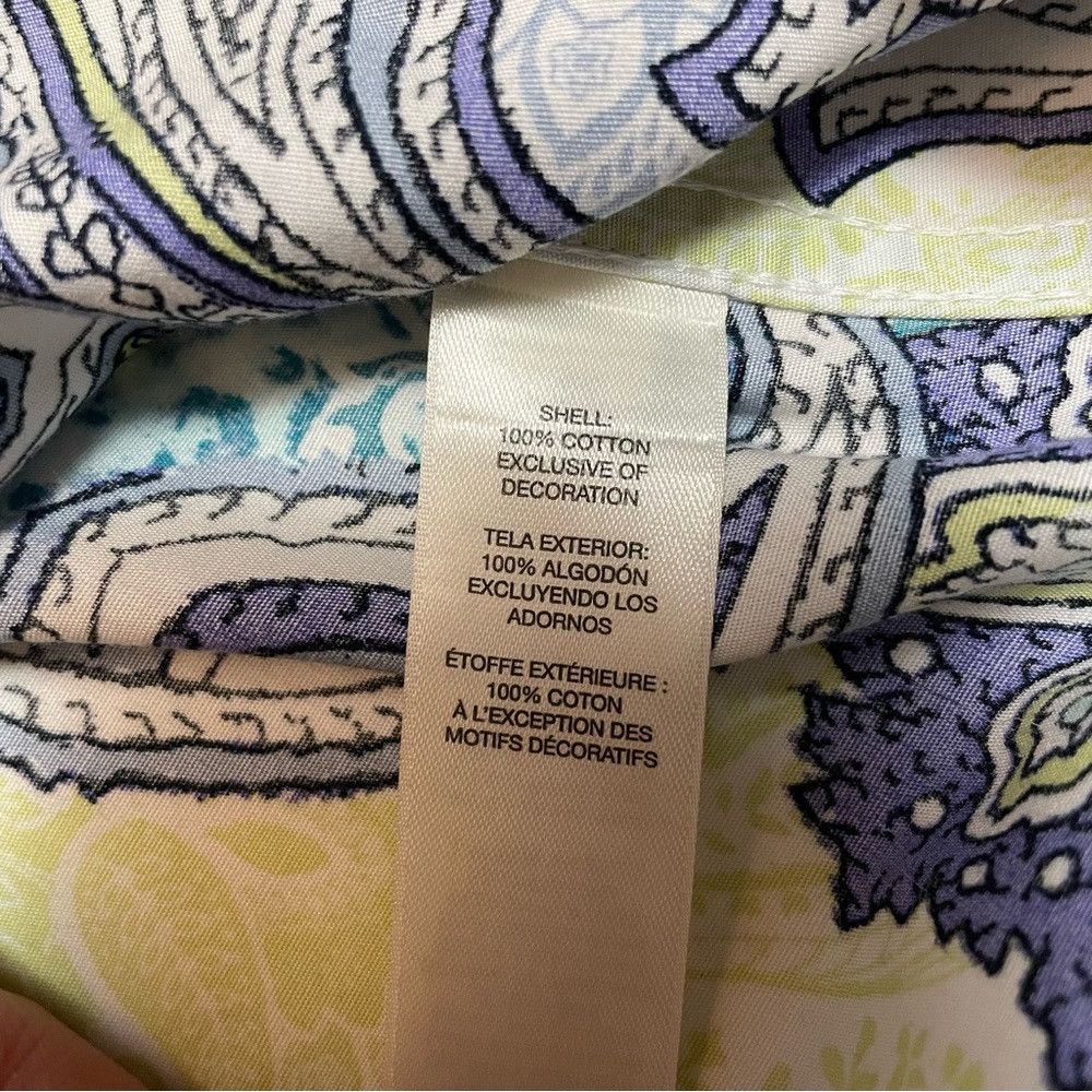 Chicos Chico's Effortless Beatrice Paisley No-Iron Cotton Shirt Si Size M / US 6-8 / IT 42-44 - 8 Thumbnail