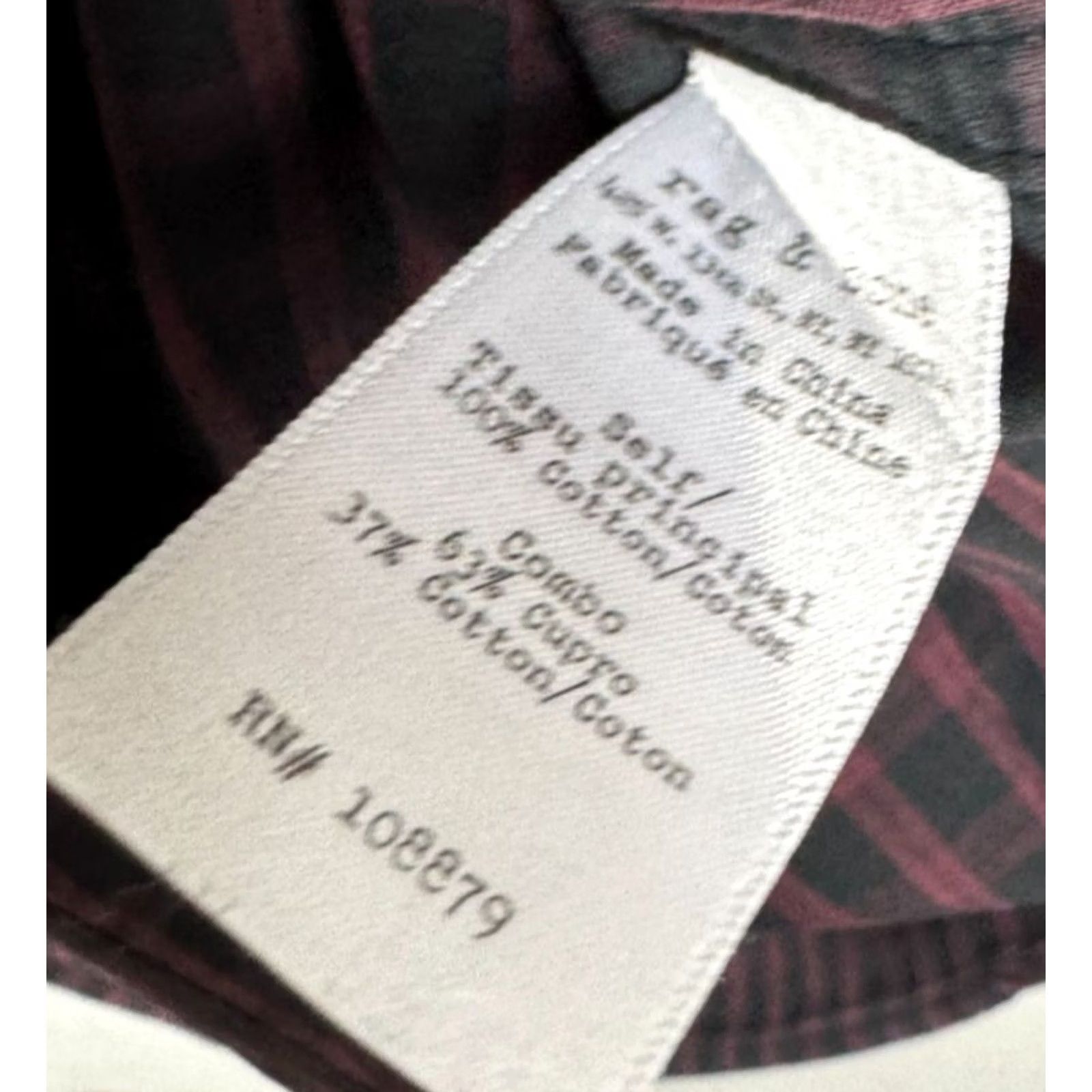Rag & Bone Rag & Bone Purple Check Button Up Slim Fit Men Medium Shirt Size 40R - 4 Thumbnail