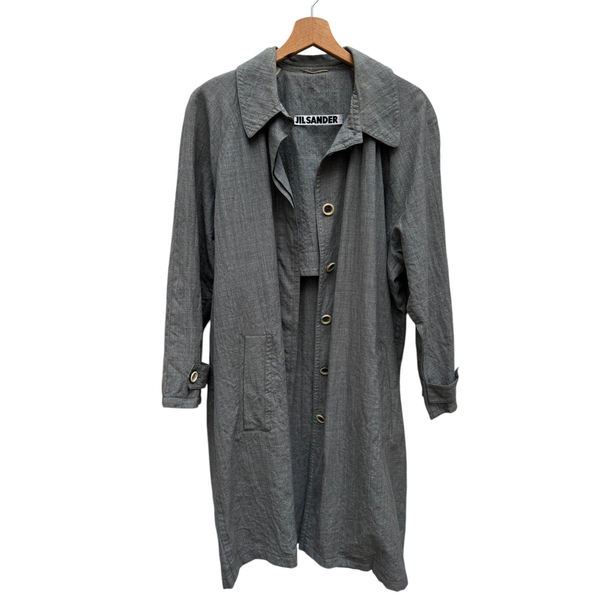 Jil Sander Grey Linen Cotton Coat Size M / US 6-8 / IT 42-44 - 1 Thumbnail