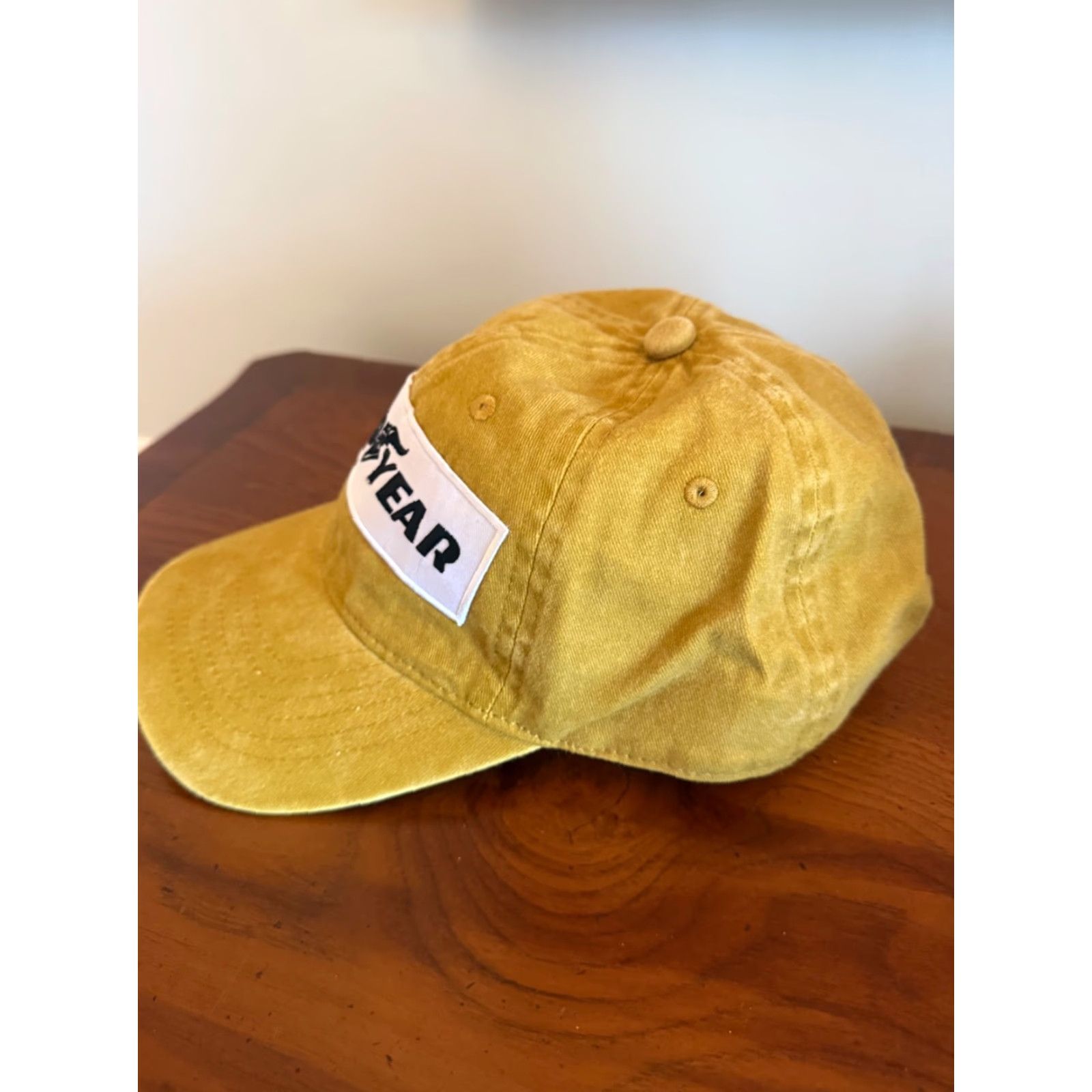 Vintage Goodyear Hats Cap Patch NWOT 1980s Yellow Gold Strapback Adjustable Mens Men’s Hat Cap Size ONE SIZE - 2 Thumbnail