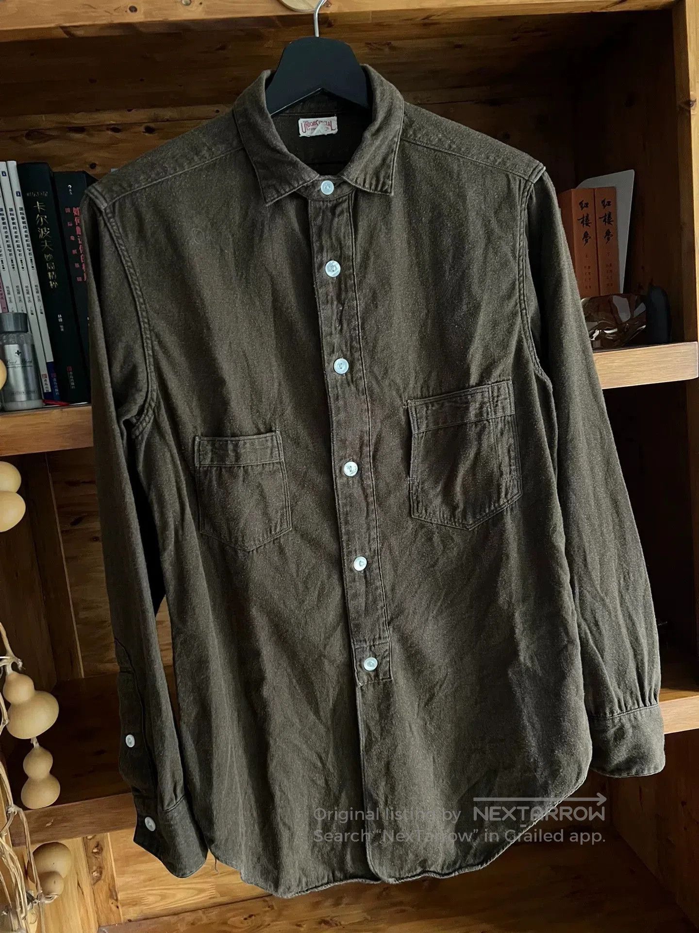 Freewheelers freewheelers flannel work shirt in deep khaki. Size US M / EU 48-50 / 2 - 2 Thumbnail