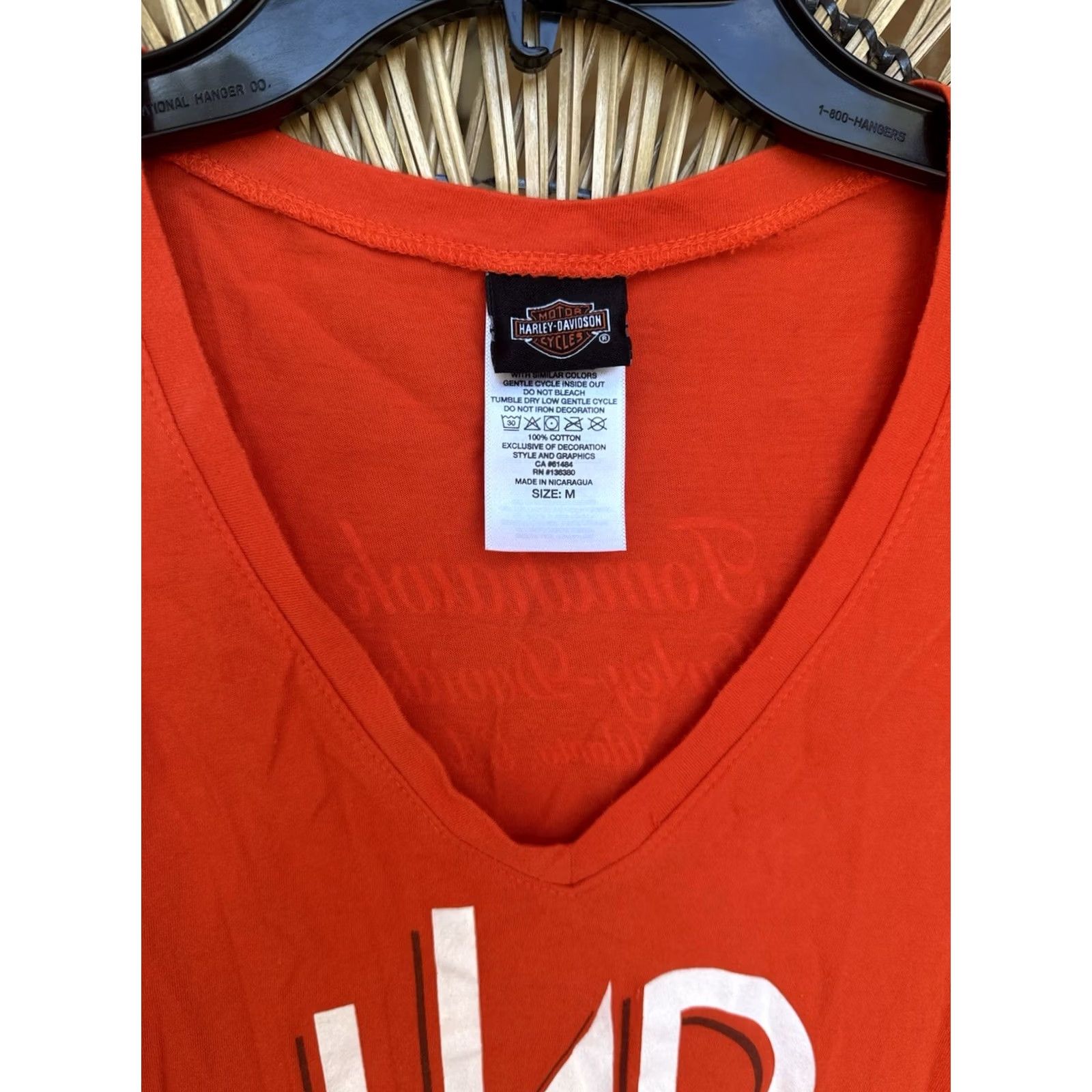 Harley Davidson Harley-Davidson Women's Orange Sleeveless V-Neck Tank Top Logo Graphic M Size M / US 6-8 / IT 42-44 - 4 Thumbnail