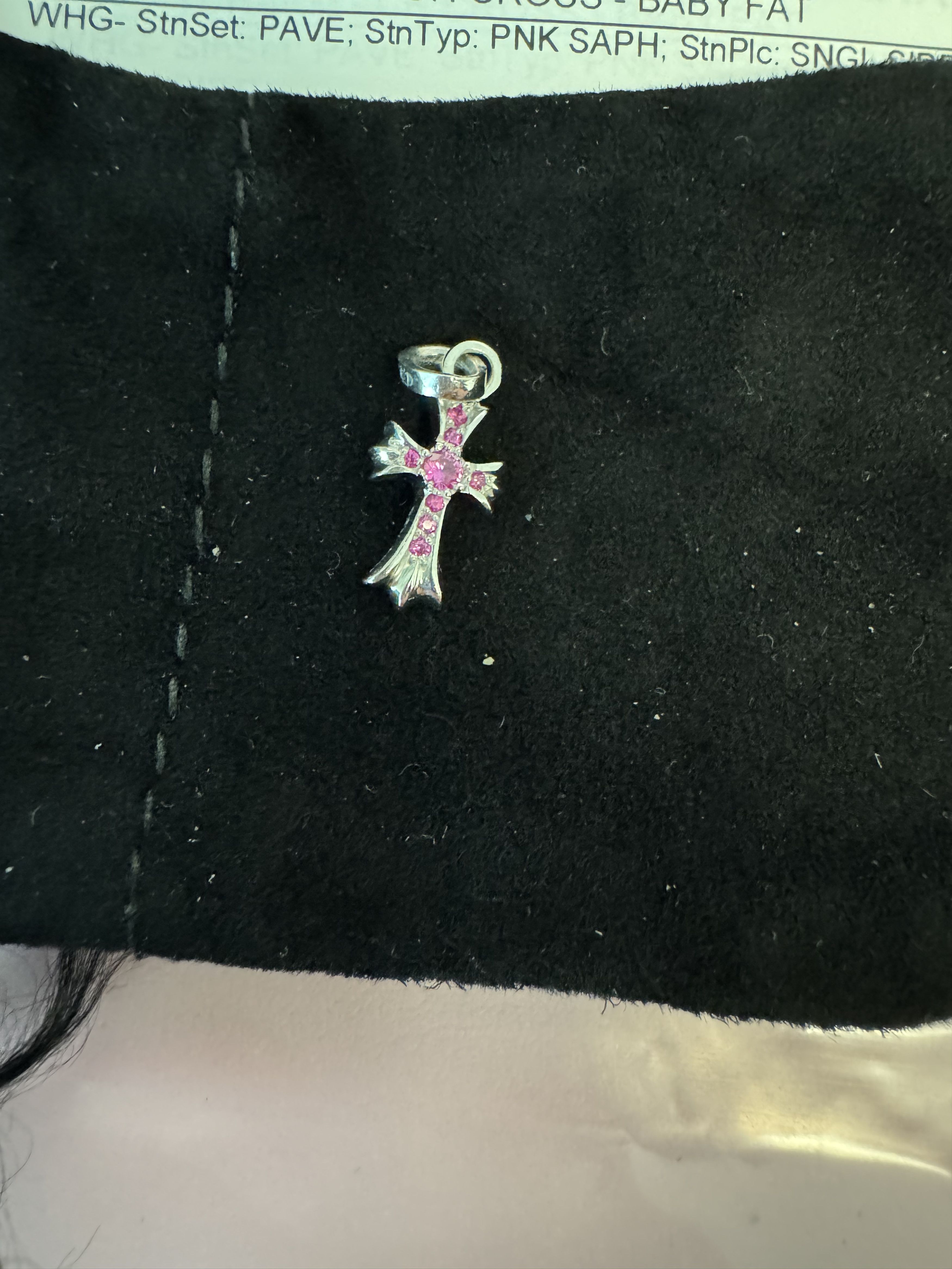 Chrome Hearts Chrome Hearts 18K White Gold Pink Babyfat Cross Pendant Size ONE SIZE - 6 Thumbnail