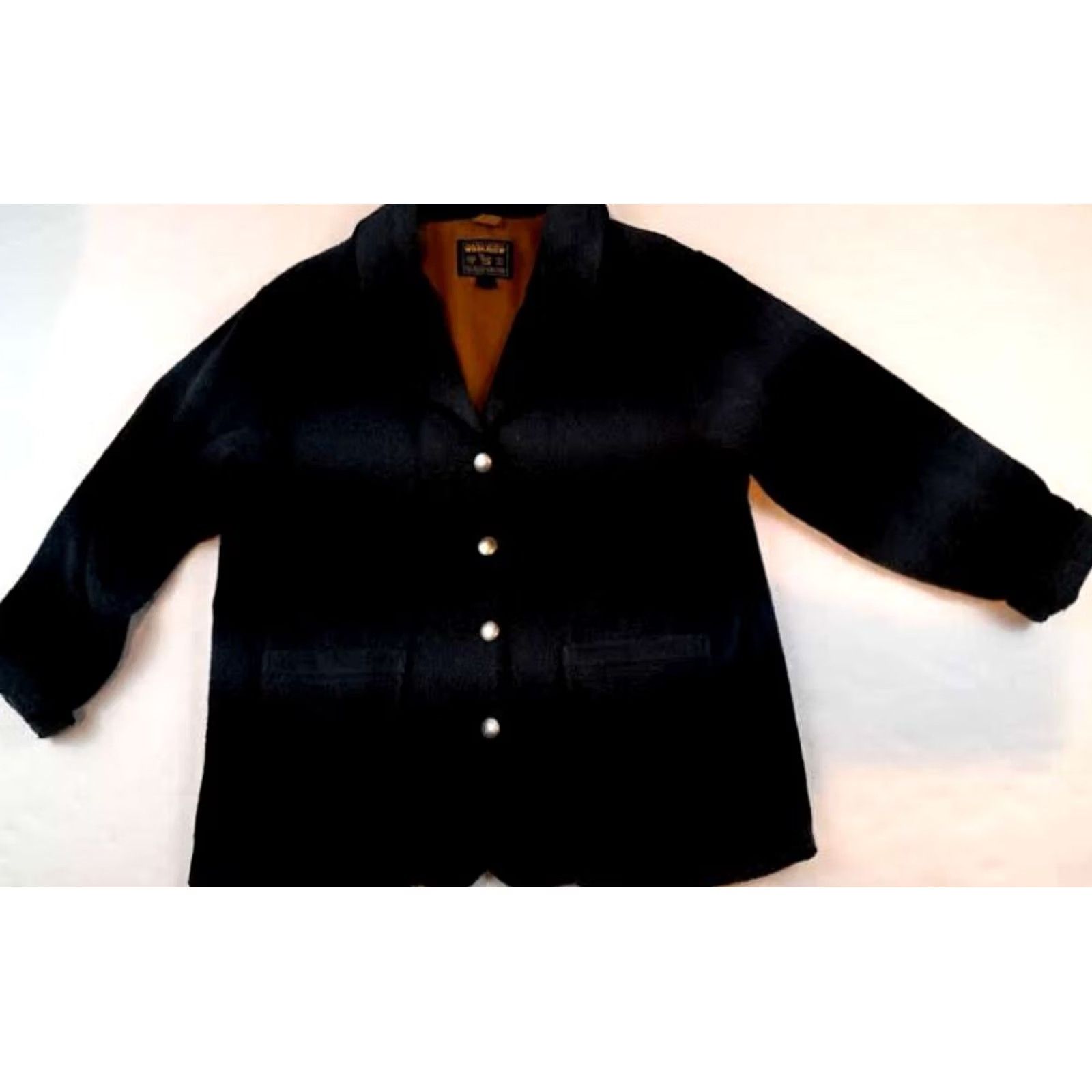 Vintage Vintage Woolrich Full Metal Button Blue Faded Stripes Coat XL Size XL / US 12-14 / IT 48-50 - 2 Thumbnail