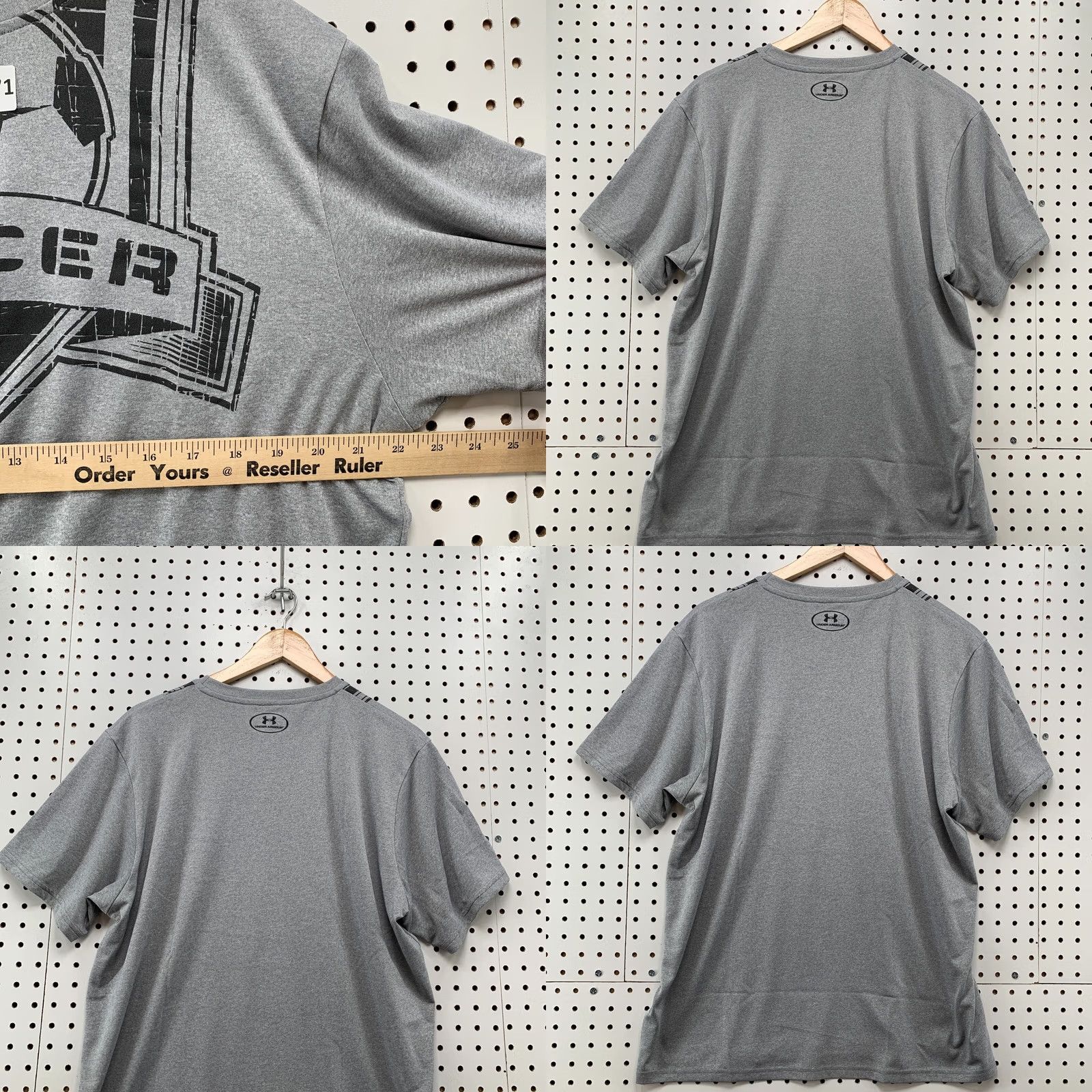 Under Armour Under Armour Heat Gear Soccer Shirt Gray Adult Large Short Sleeve Sports Shirt Mens Size US L / EU 52-54 / 3 - 9 Thumbnail