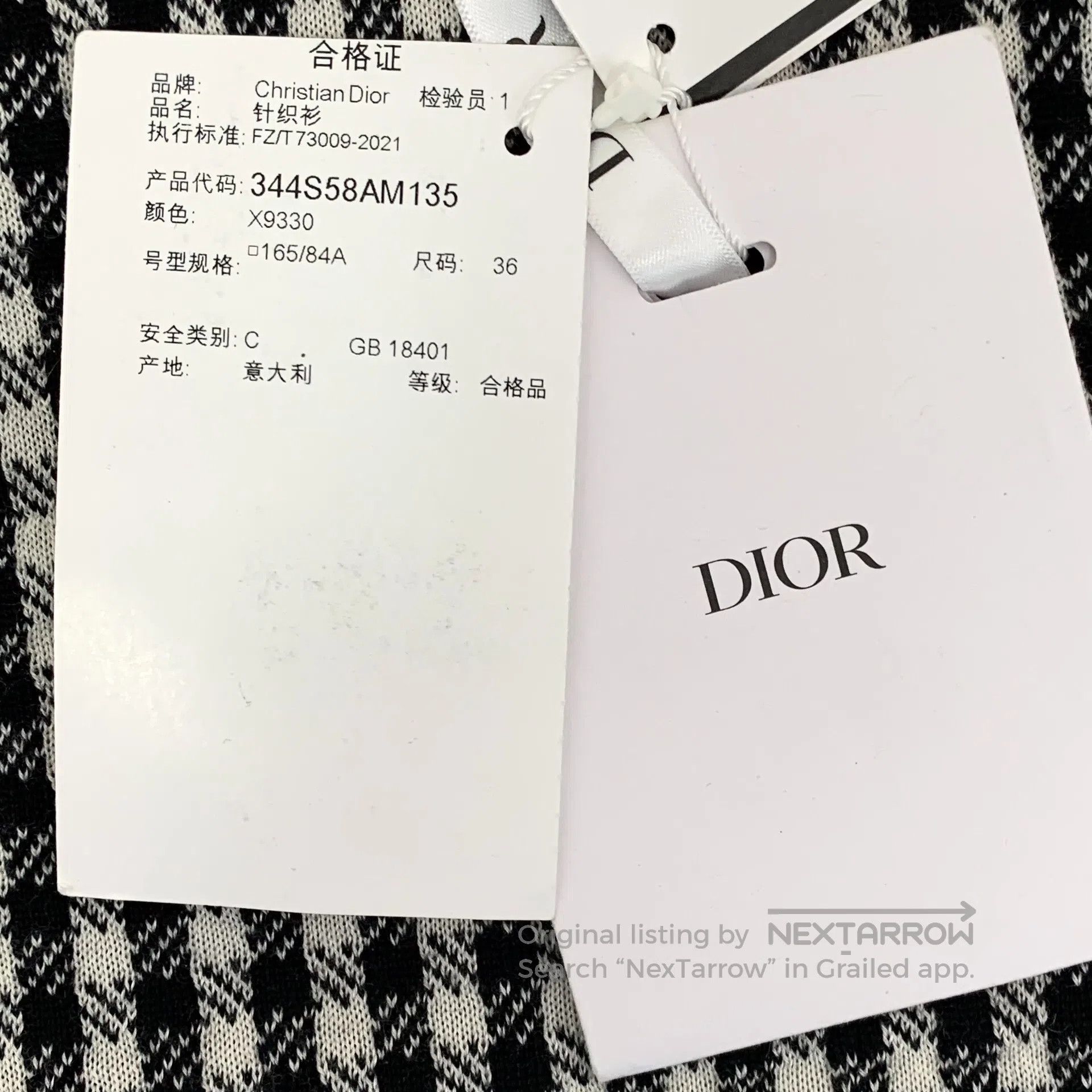 Dior Dior Color-blocked beehive embroidered check cashmere shor Size XS / US 0-2 / IT 36-38 - 7 Thumbnail