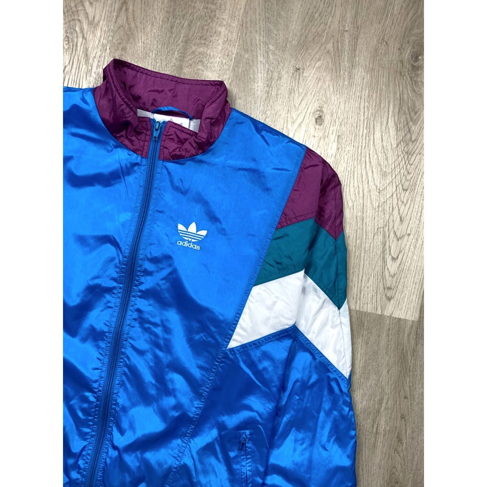 Adidas ADIDAS Track Jacket Track Pants 90s Vintage Mens Nylon XL Blue Tracksuit Mens 90s Size 46R - 3 Thumbnail