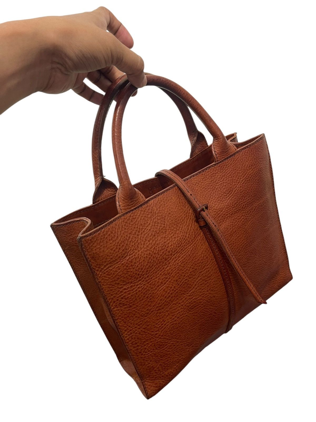 Genuine Leather Full Leather Thick Genten Japan Tote Bag 5🟩 Size ONE SIZE - 4 Thumbnail