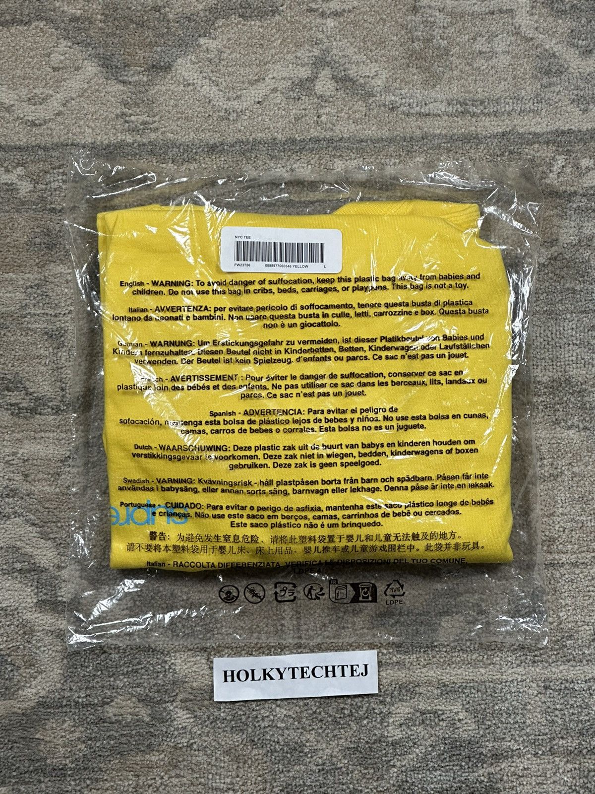 Supreme Supreme NYC Tee - Yellow - L - FW23 Size US L / EU 52-54 / 3 - 3 Thumbnail
