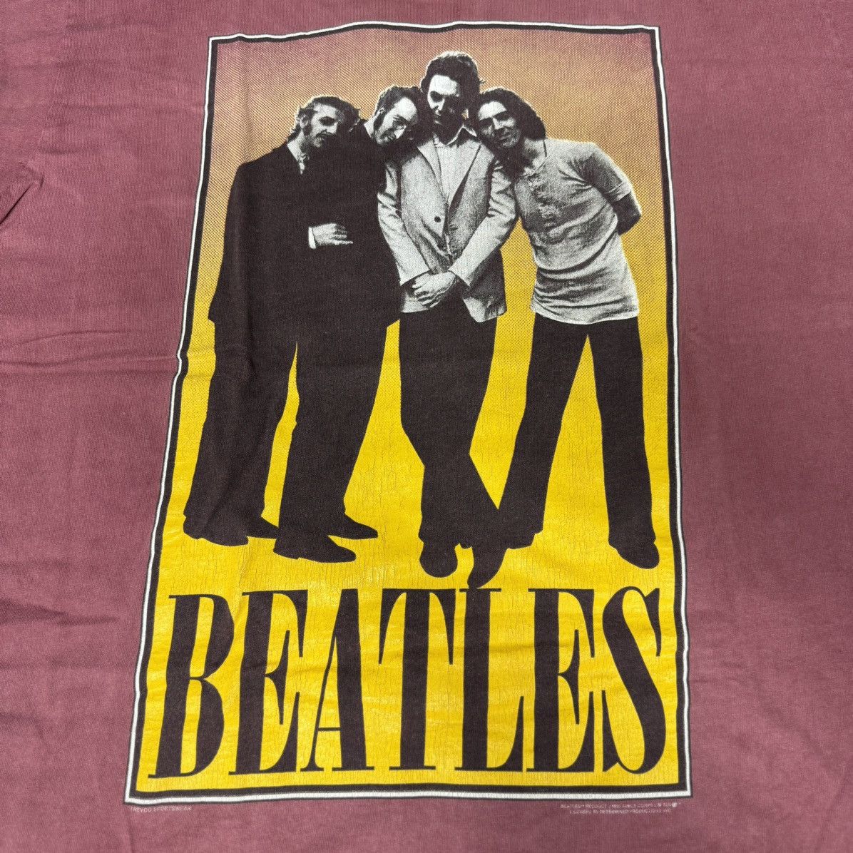 Band Tees × Vintage VINTAGE THE BEATLES TEE MAROON Size US XL / EU 56 / 4 - 3 Thumbnail
