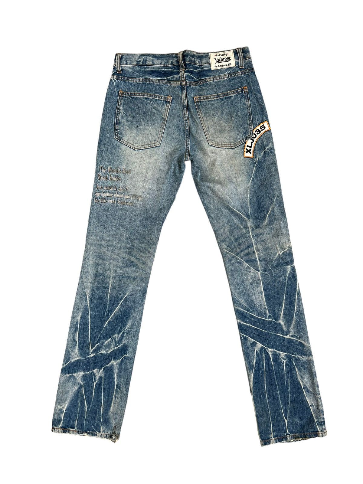 JACKROSE Jackrose Bleached Distressed Denim Patches Denim Jeans Size US 31 - 2 Thumbnail