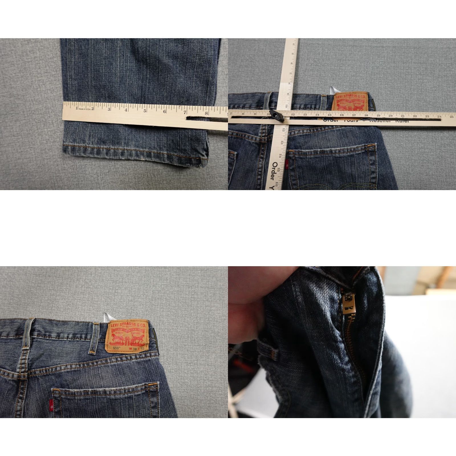 Levi's Levi's 559 Jeans Mens 38x32 Blue Relaxed Straight Dark Wash Denim Jeans Relaxed Straight Mens 559 Blue 38x32 USA 500 Series Size US 38 / EU 54 - 8 Thumbnail
