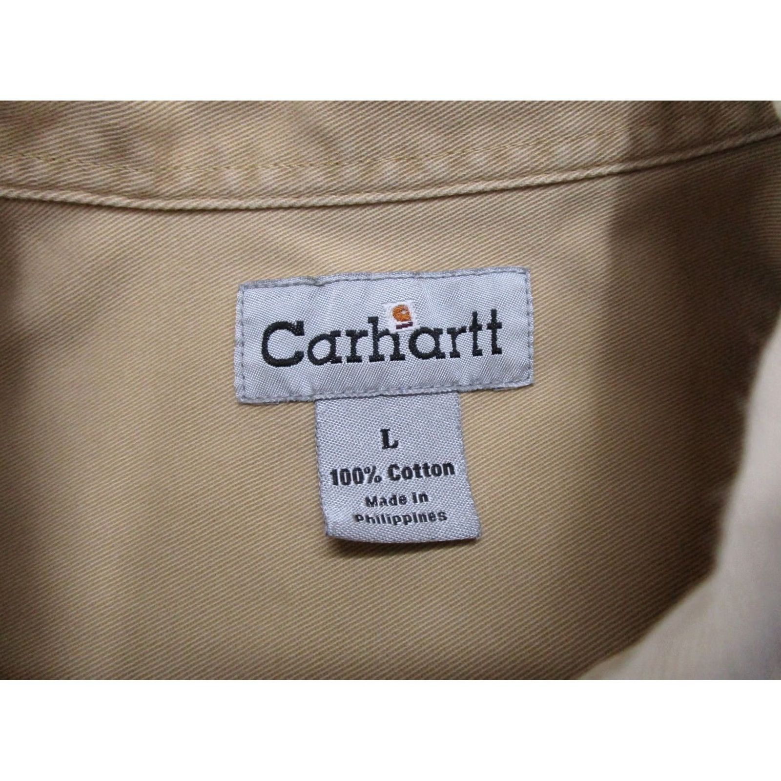 Carhartt VINTAGE Carhartt S09SRW Canvas Work Shirt Long Sleeve Button Sandstone Size L Mens Size US L / EU 52-54 / 3 - 2 Thumbnail