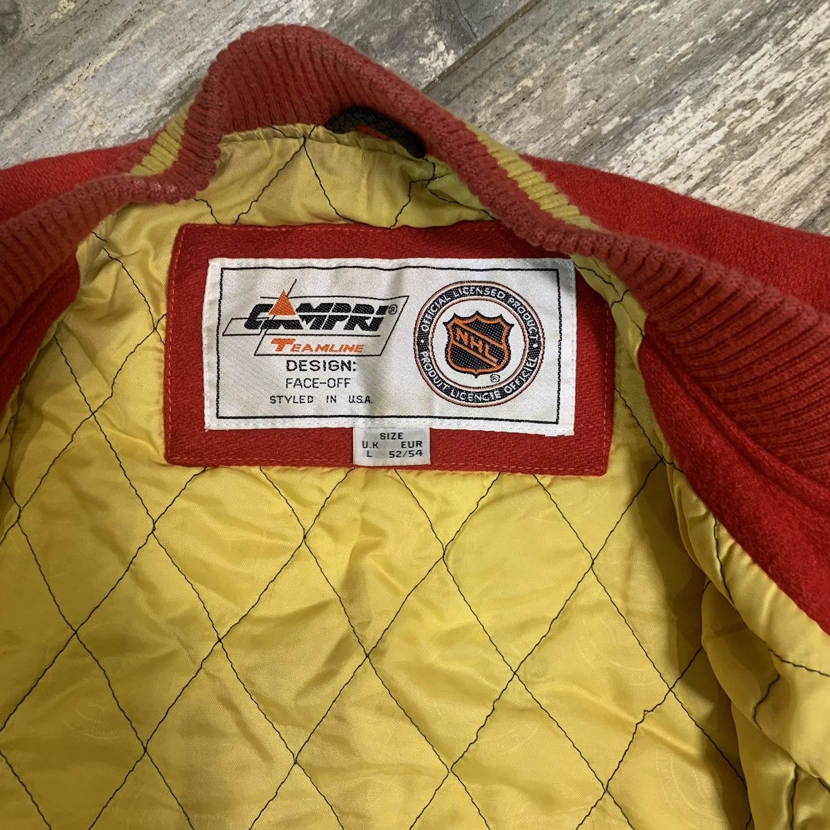 NHL × Vintage ✅OFFERS. NFL FLAMES VARSITY JACKET Size US L / EU 52-54 / 3 - 6 Thumbnail