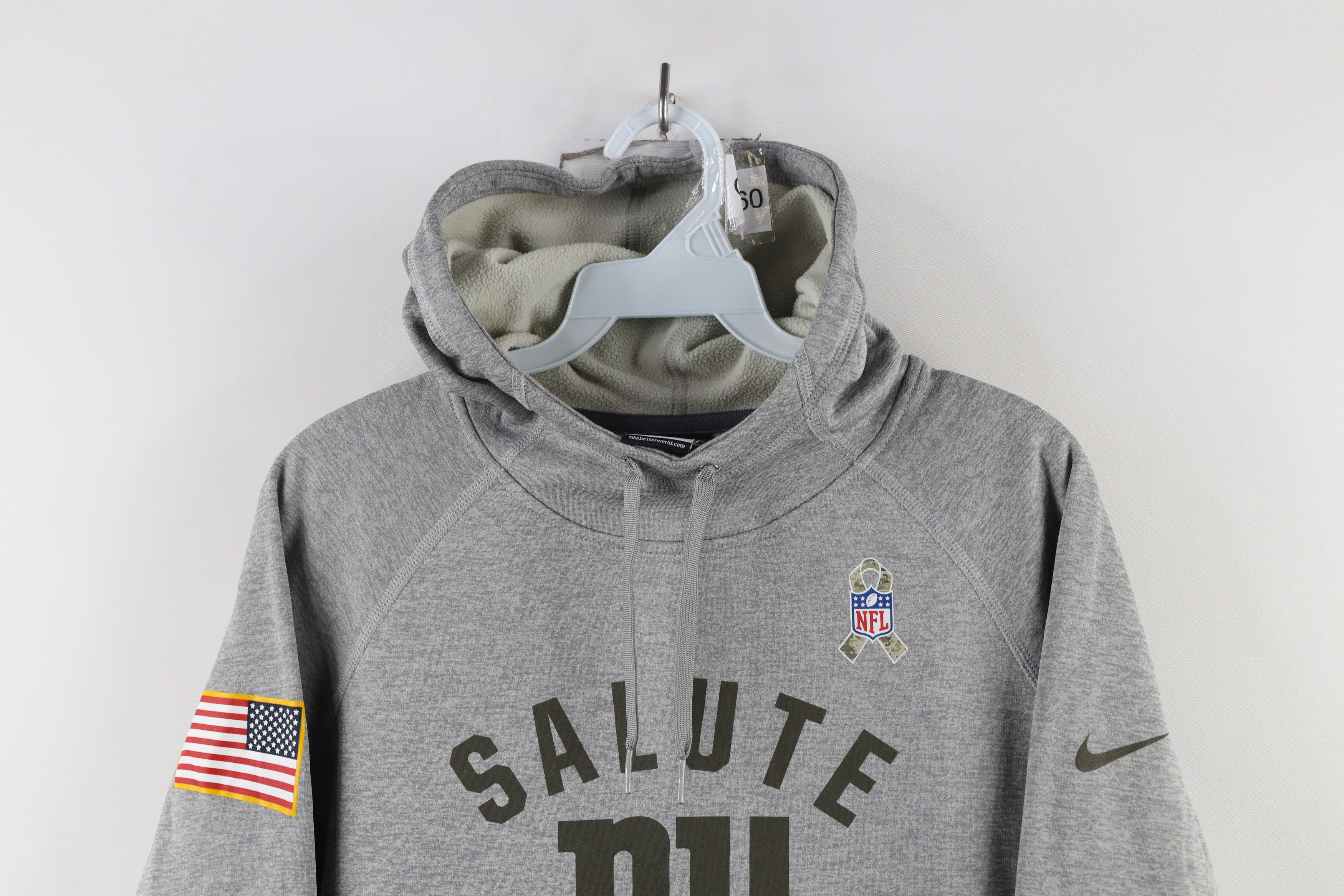 Nike × Vintage Nike Therma Fit To Service New York Giants Football Hoodie Size M / US 6-8 / IT 42-44 - 2 Thumbnail