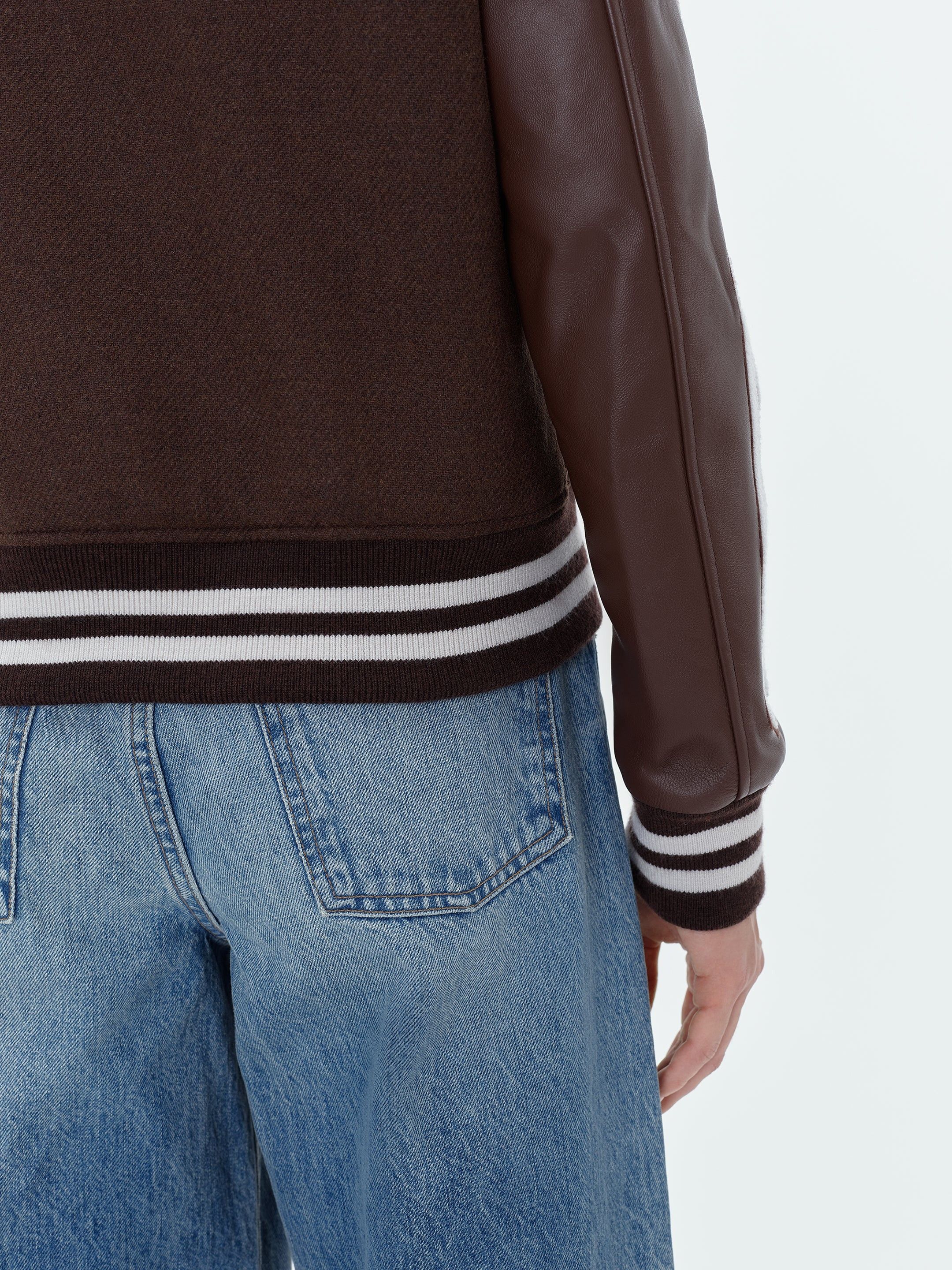 Amiri oc11z0325 Bones Bomber Jacket in Brown/White Size XL / US 12-14 / IT 48-50 - 8 Thumbnail