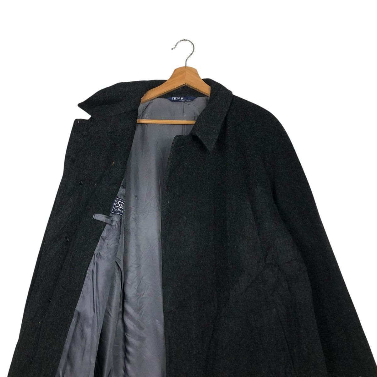 Polo Ralph Lauren 🔥RICH BLACK WOOL LONG JACKET POLO RALPH LAUREN Size US L / EU 52-54 / 3 - 15 Thumbnail