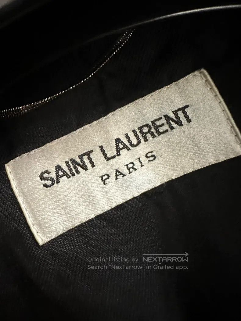 Saint Laurent Paris Saint Laurent Paris Black Wool and Leather Patched Collar Size US M / EU 48-50 / 2 - 2 Thumbnail