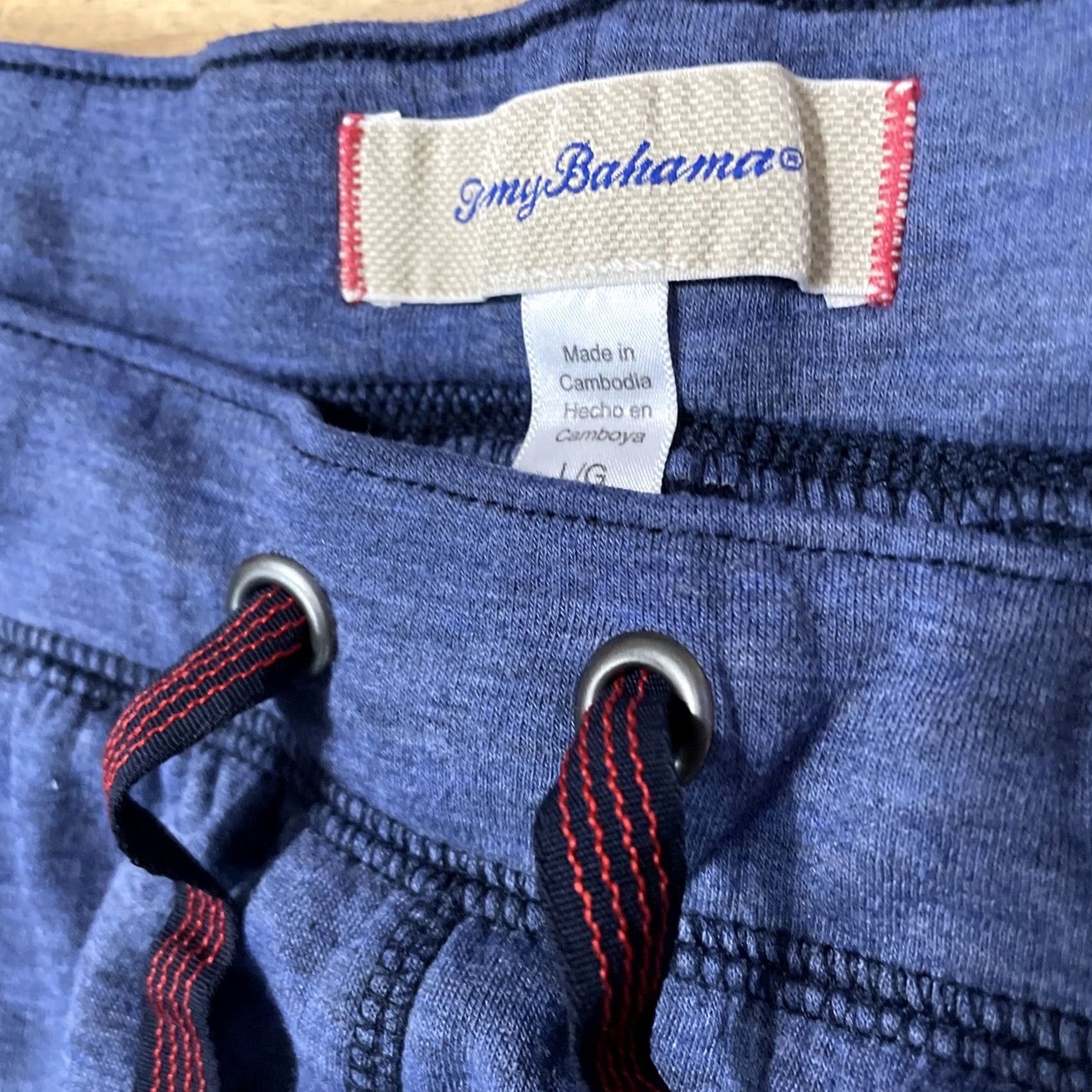 Tommy Bahama TOMMY BAHAMA Pants L Mens Blue Drawstring Knit 3% Polyamide Acrylic Cotton Large Size US 33 - 7 Thumbnail
