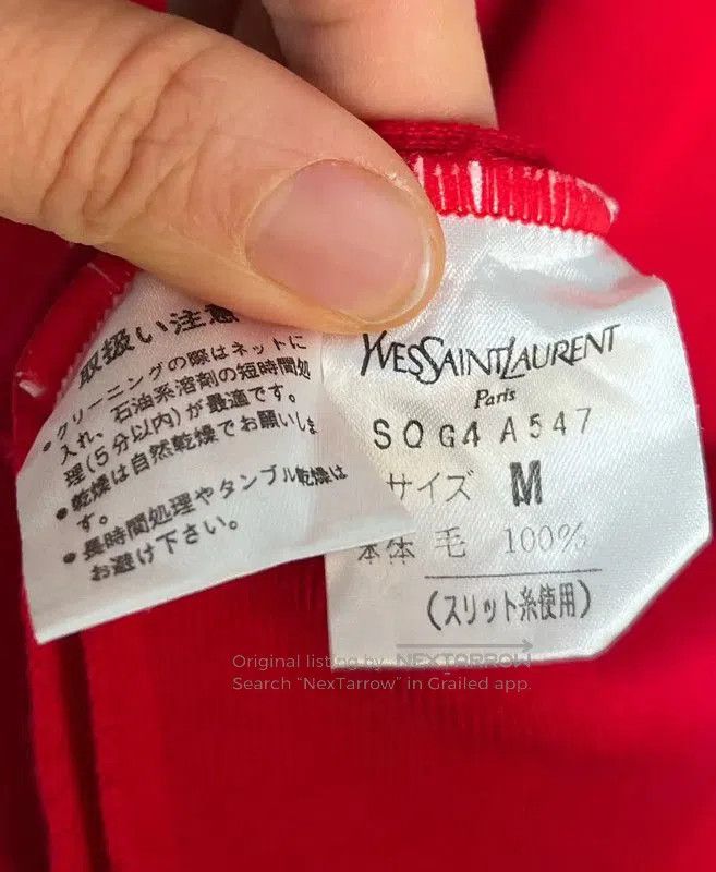 Yves Saint Laurent YSL Red Wool Dress with Embellishments . Size XXS / US 00 / IT 34 - 6 Thumbnail
