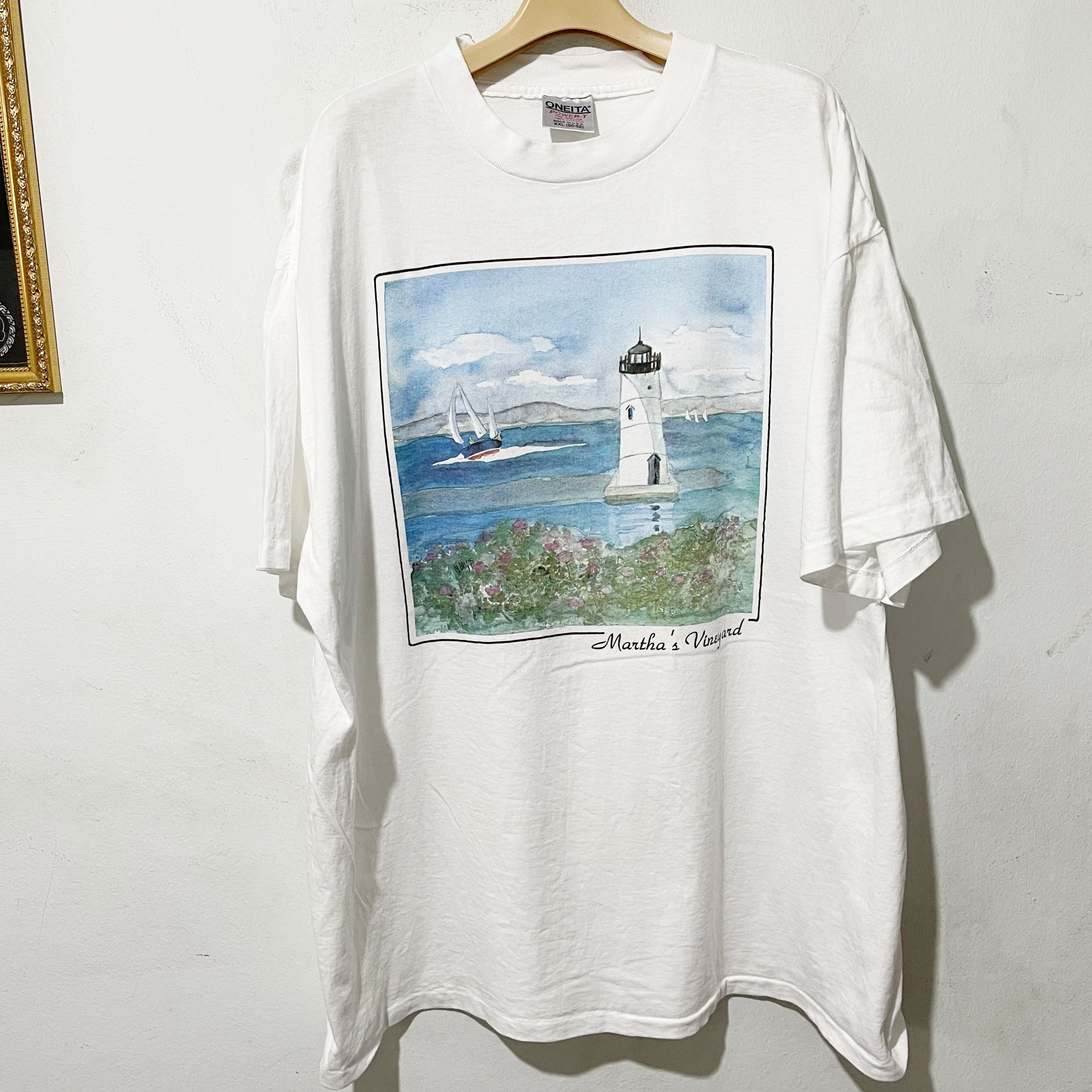 Vintage Vintage 90s Martha’s Vineyard Lighthouse T-Shirt Size US XXL / EU 58 / 5 - 1 Thumbnail