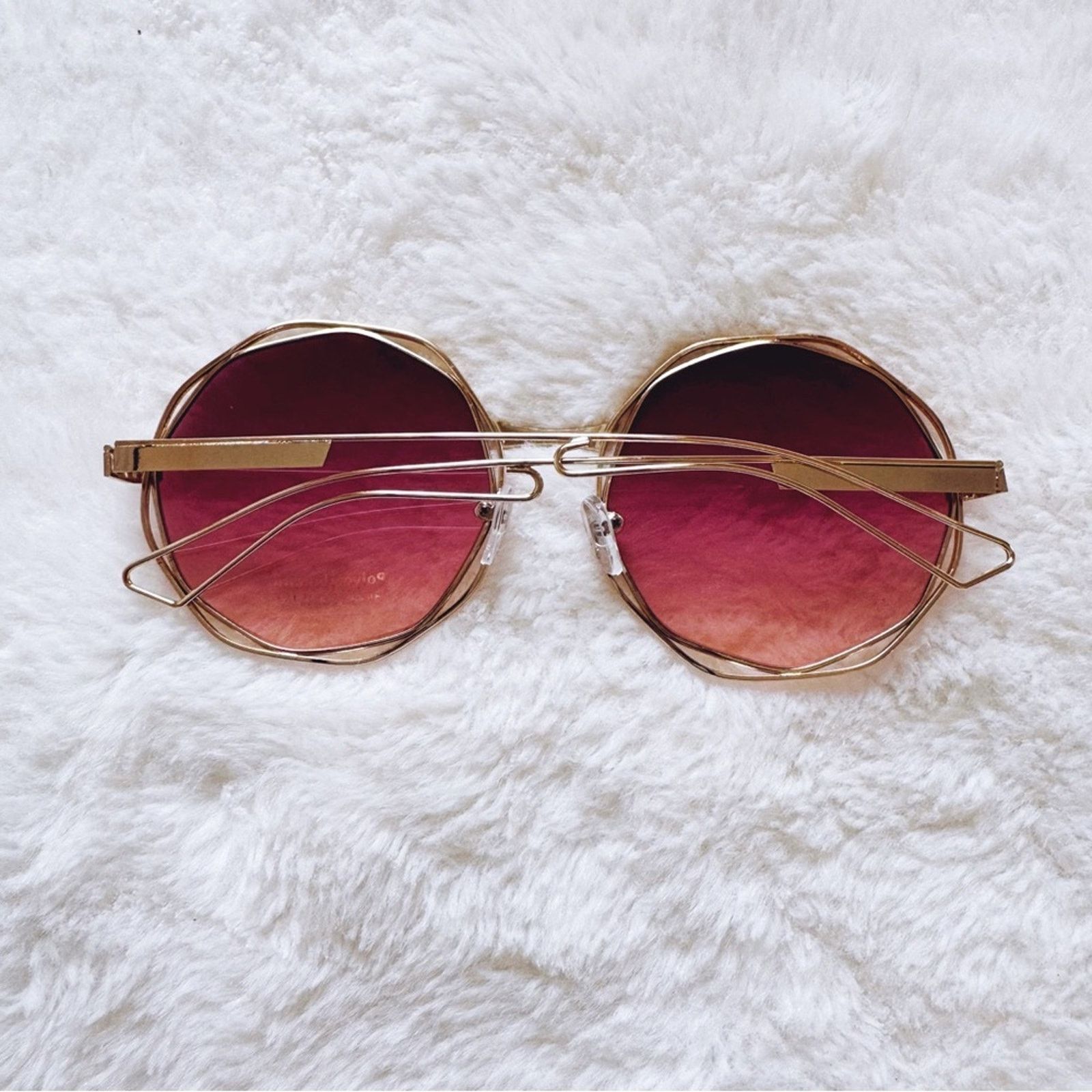 Other Seraphina Dark Pink Geometric Sunglasses Size ONE SIZE - 10 Thumbnail
