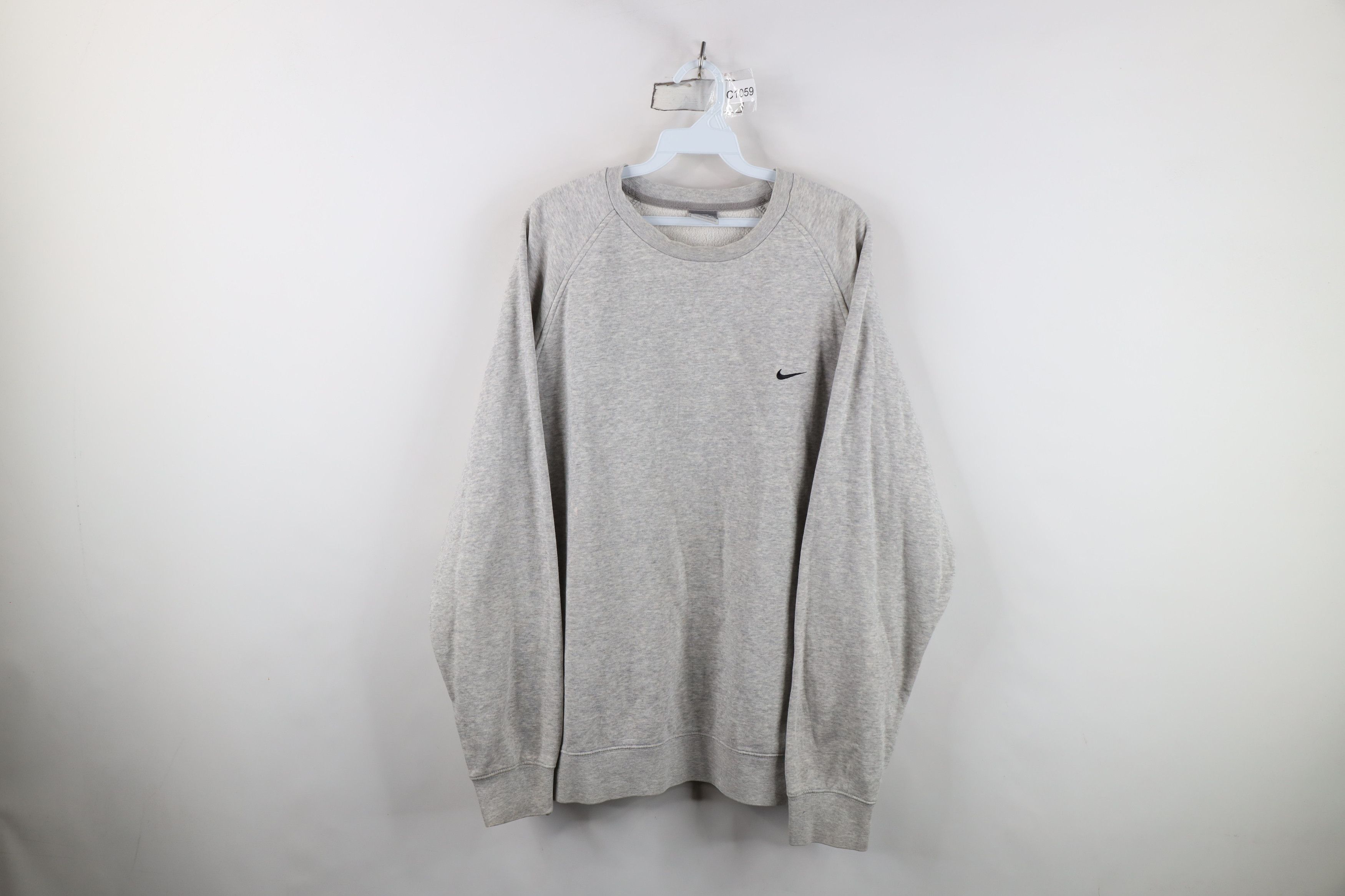 Nike Vintage Y2K Nike Swoosh Crewneck Sweatshirt Heather Gray Size US XL / EU 56 / 4 - 1 Thumbnail