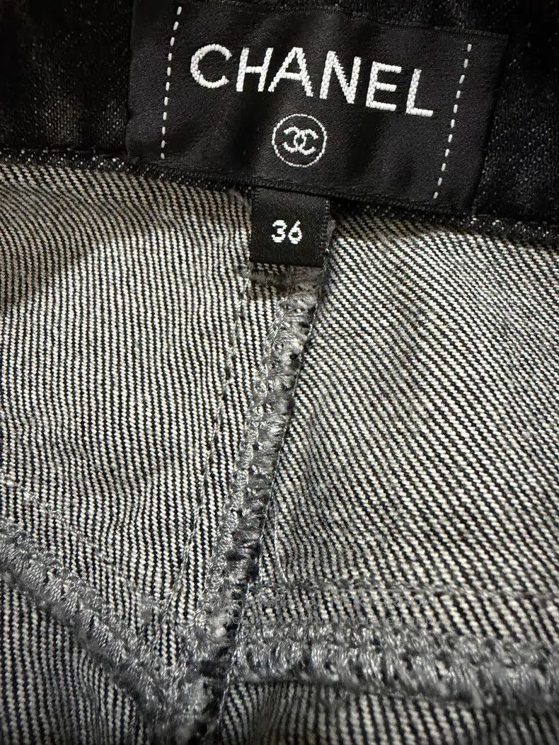 Chanel Chanel Black cartoon printed denim wide-leg trousers Size 24" / US 00 / IT 34 - 4 Thumbnail