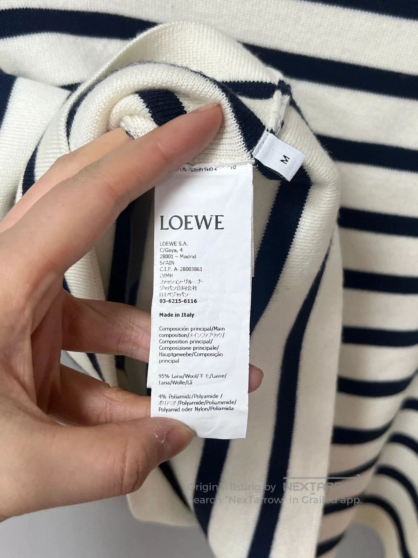 Loewe Loewe Striped Embossed Logo Knit Sweater. Size M / US 6-8 / IT 42-44 - 4 Thumbnail