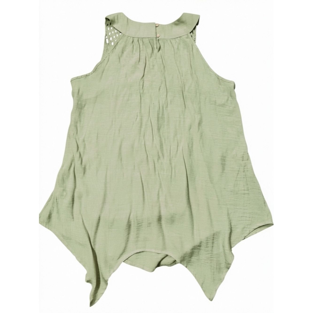 Other Spense Olive Crochet-Yoke Sleeveless Tunic Top Size L Size L / US 10 / IT 46 - 3 Thumbnail