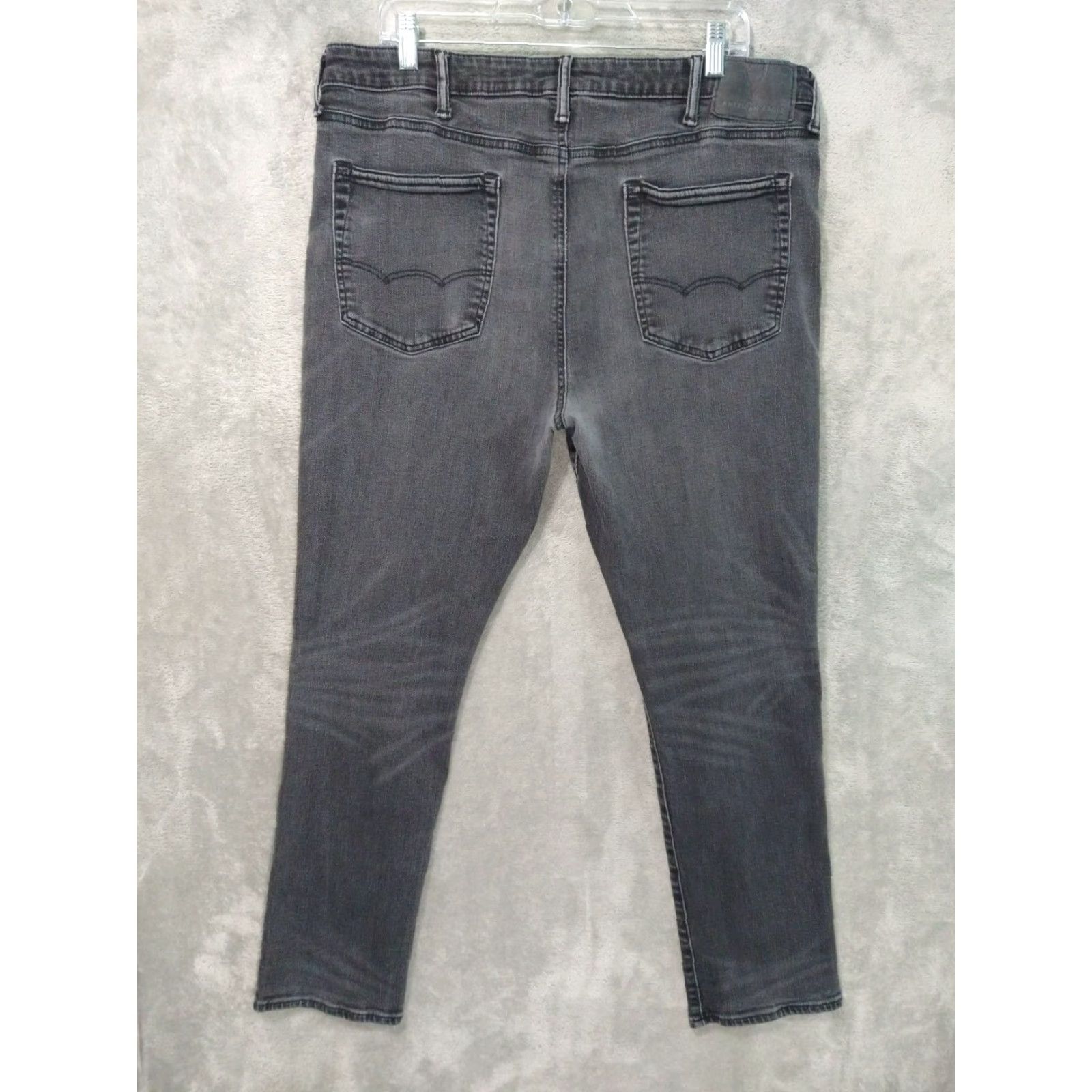 American Eagle Outfitters American Eagle Jeans Mens 38x30 Airflex Slim Mid Rise Dark Wash Black Denim Size US 38 / EU 54 - 2 Thumbnail