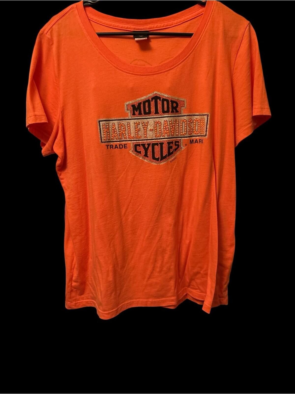 Harley Davidson Harley-Davidson Orlando FL Rhinestone Shield Tee Size XL / US 12-14 / IT 48-50 - 1 Thumbnail