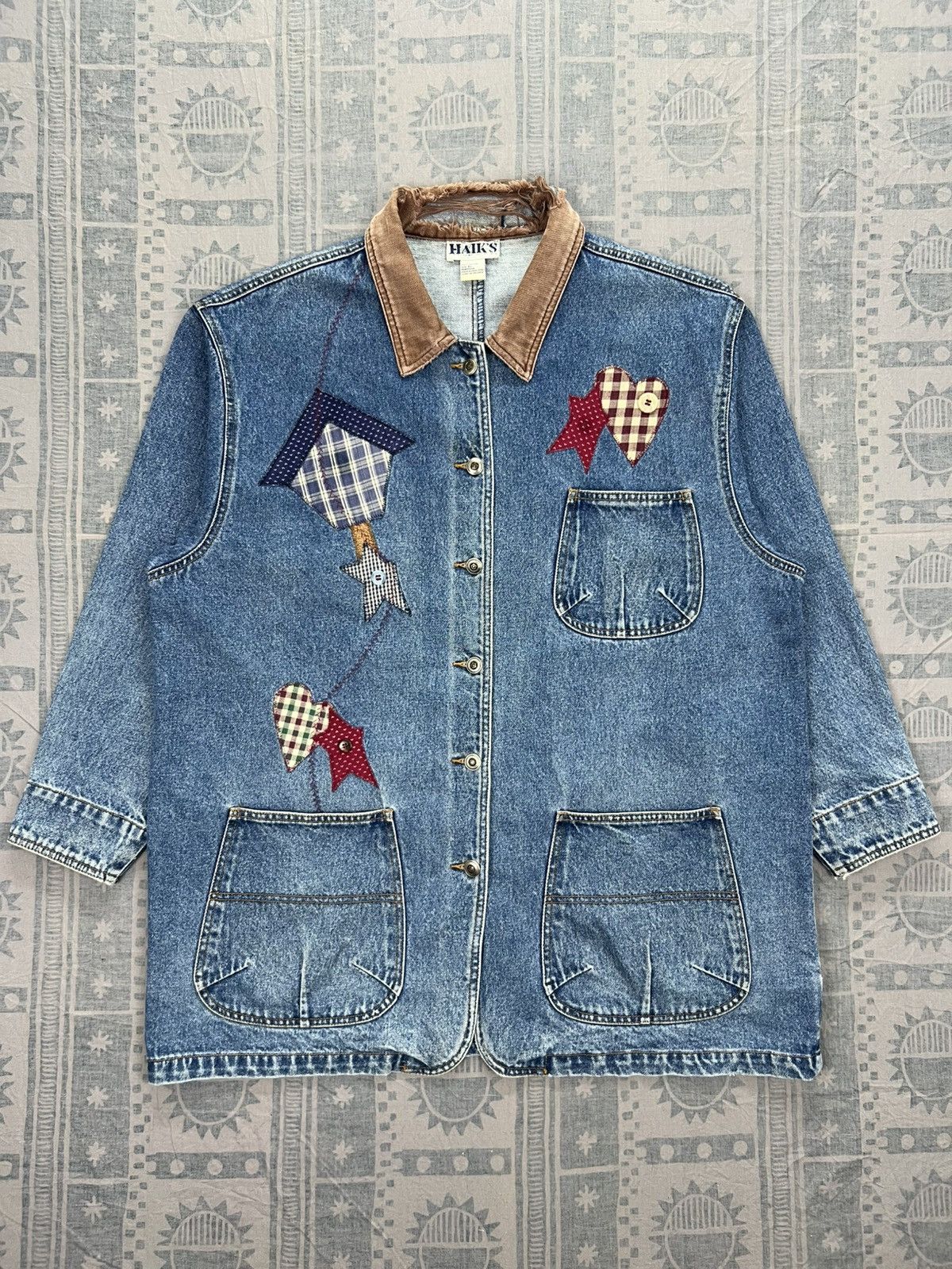 Vintage Haik’s Dirty Distressed Denim Chore Jacket Size XL / US 12-14 / IT 48-50 - 1 Thumbnail