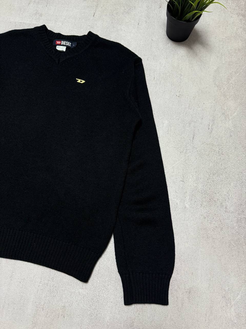 Diesel × Vintage Vintage Diesel Sweater Knit Baggy Mini Logo Y2K 90s Size US L / EU 52-54 / 3 - 3 Thumbnail
