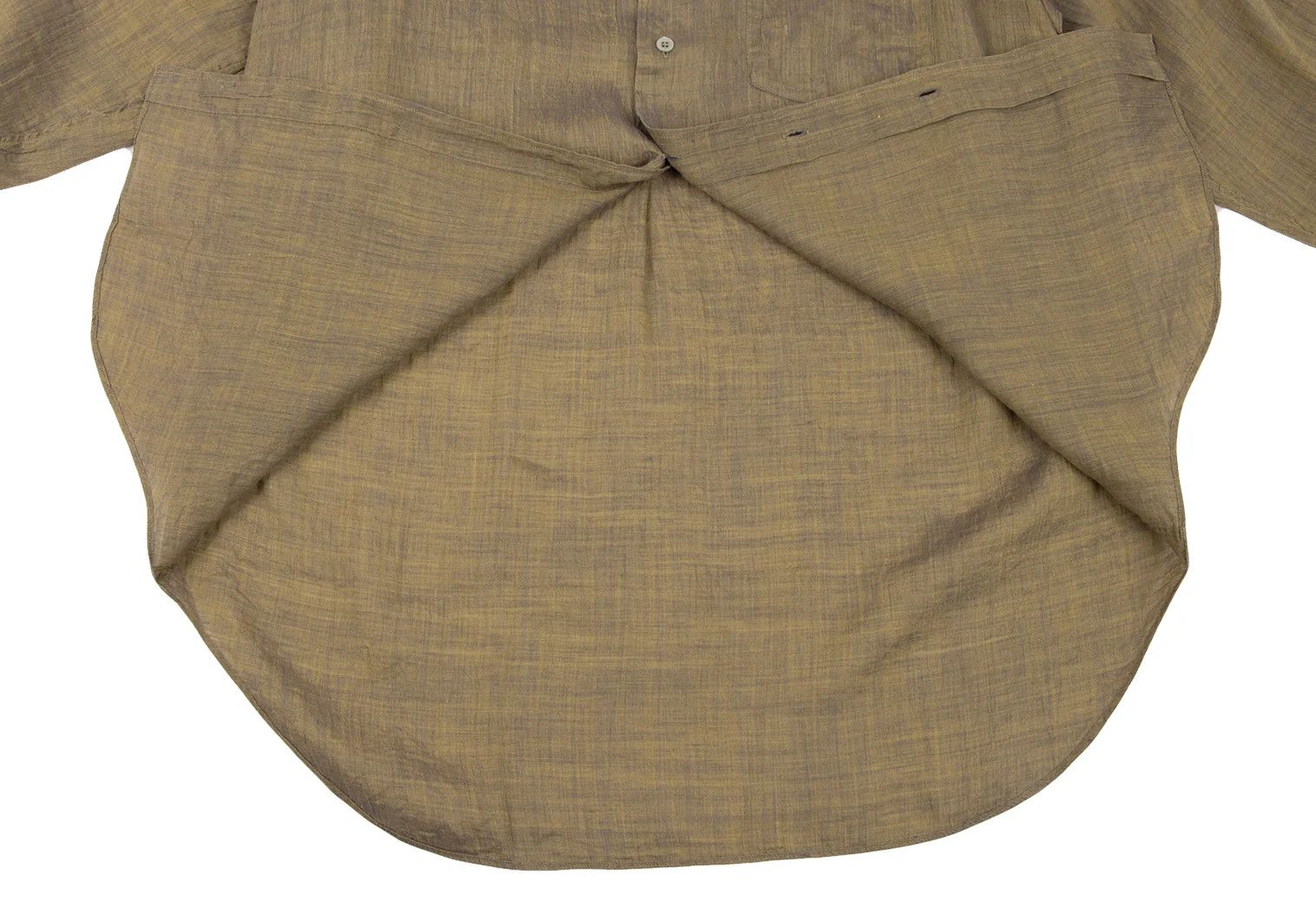 Issey Miyake Linen Long Sleeve Shirt in Yellow-Grey, Size XL Size US XL / EU 56 / 4 - 10 Thumbnail
